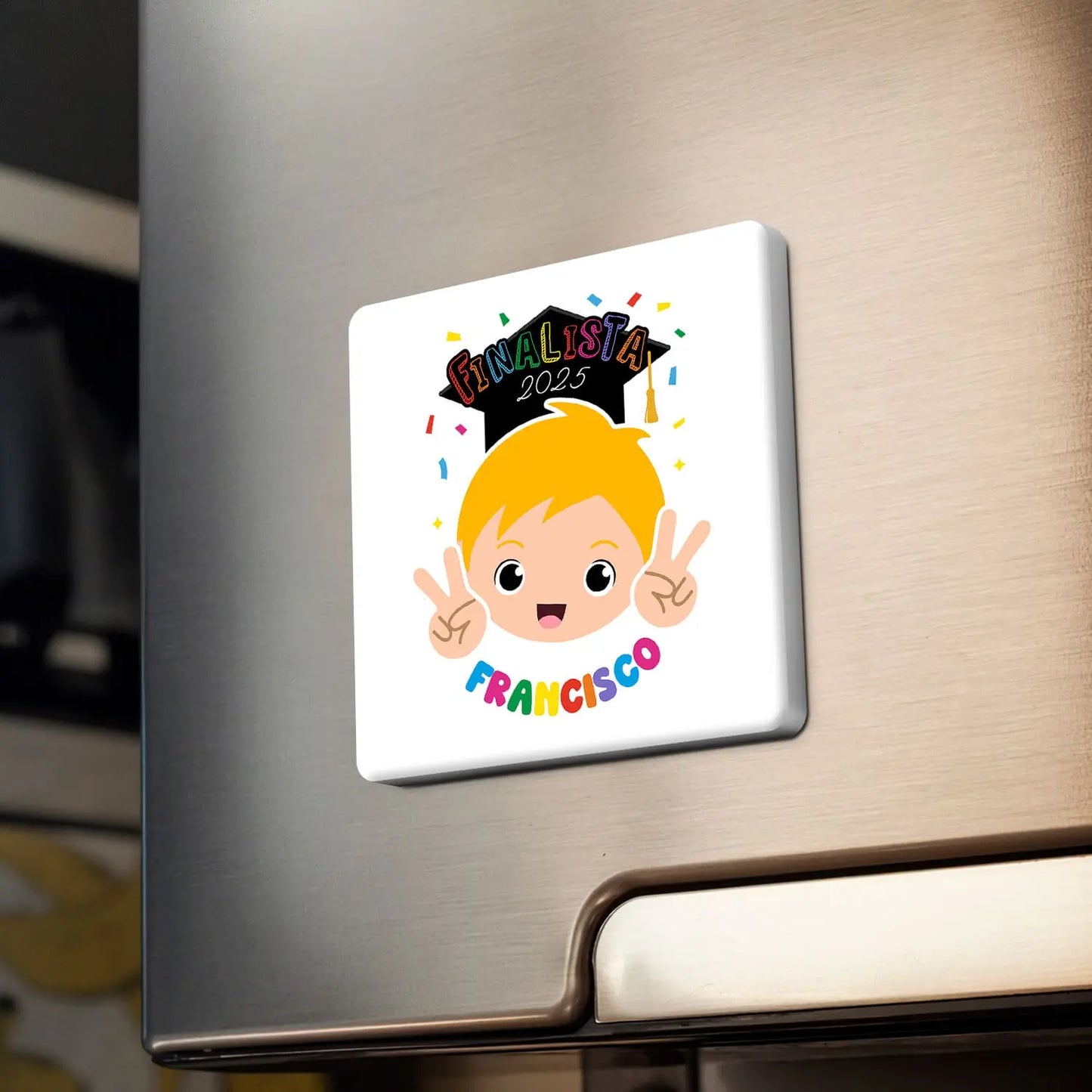 íman personalizado com nome e ano