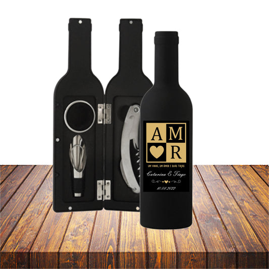Kit de vinho "A M ♡ R"