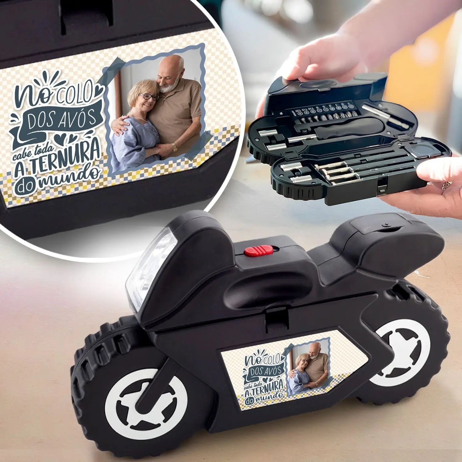 kit de ferramentas personalizado para avós com fotografia