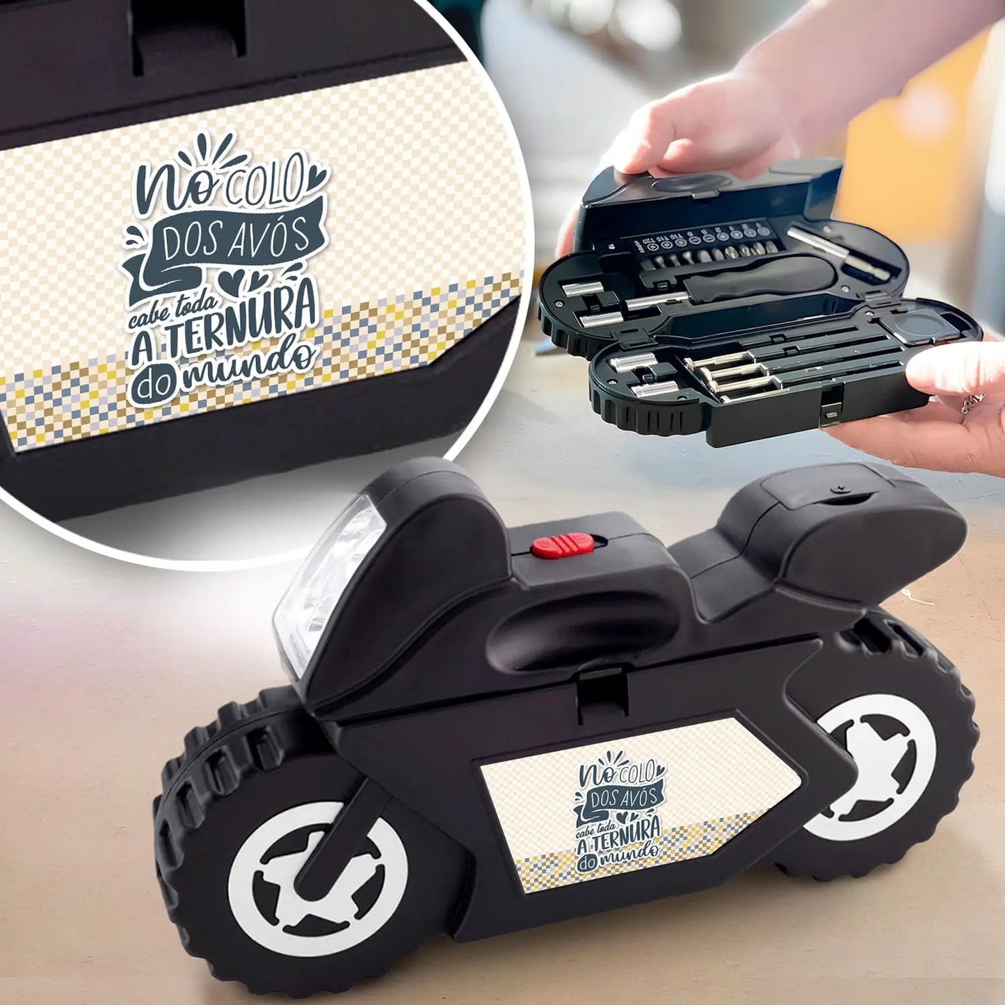 kit de ferramentas personalizado para avós com mensagem especial