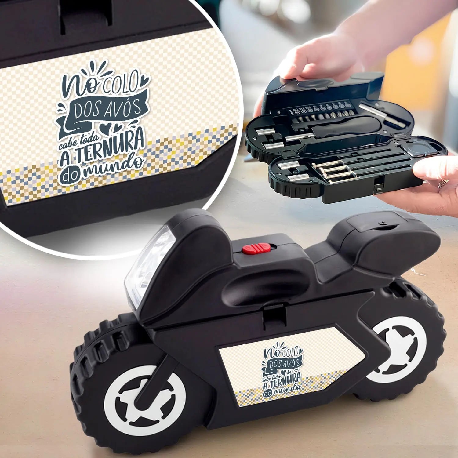 kit de ferramentas personalizado para avós com mensagem especial