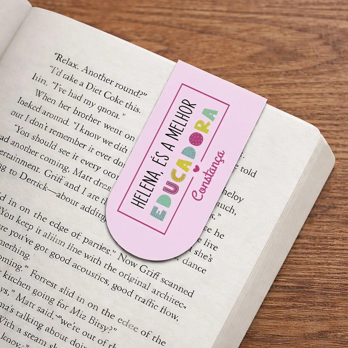 marcador de livro educadora personalizado com nome