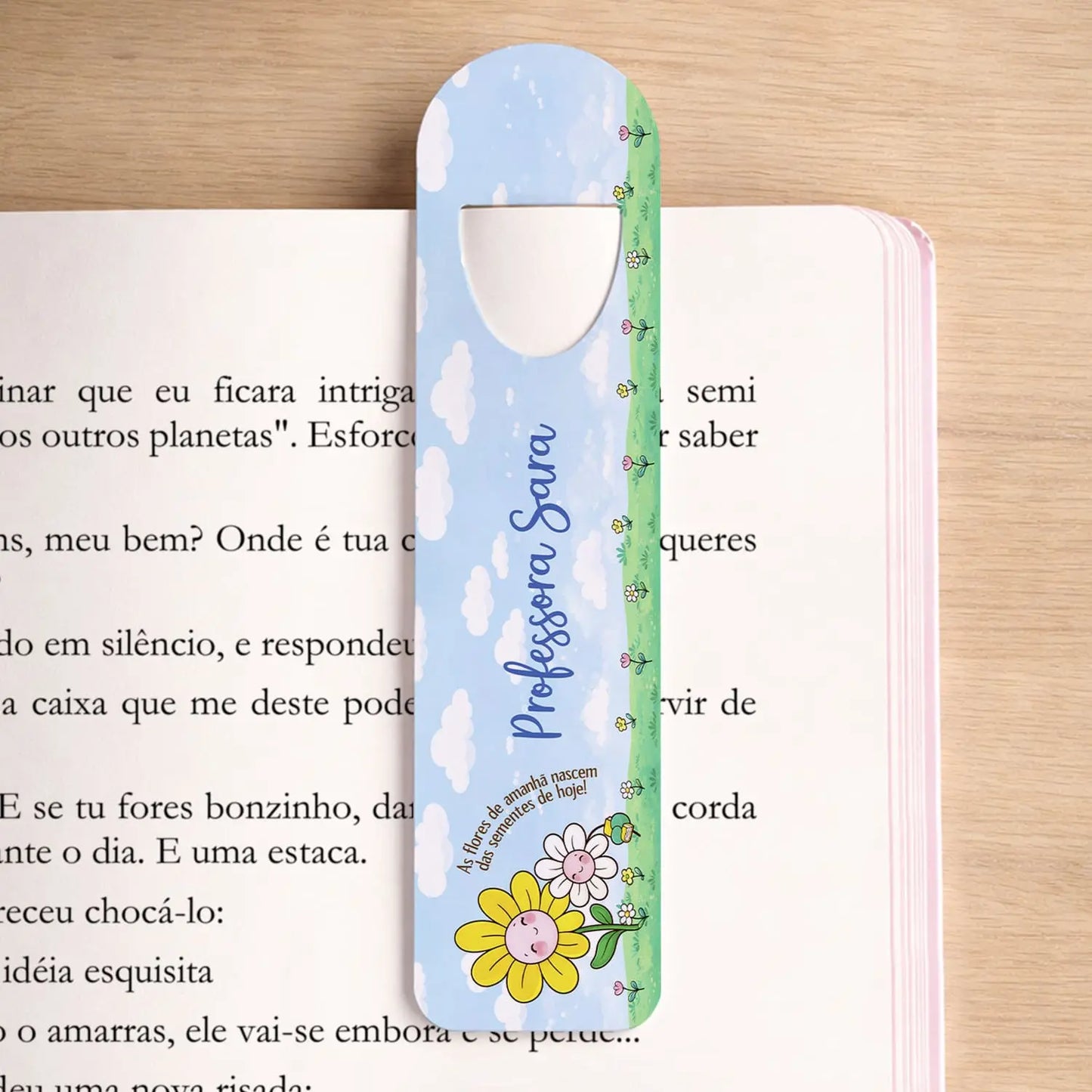 marcador de livro professora personalizado com nome