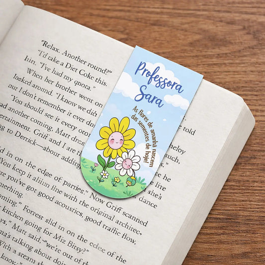 marcador de livro professora personalizado com nome