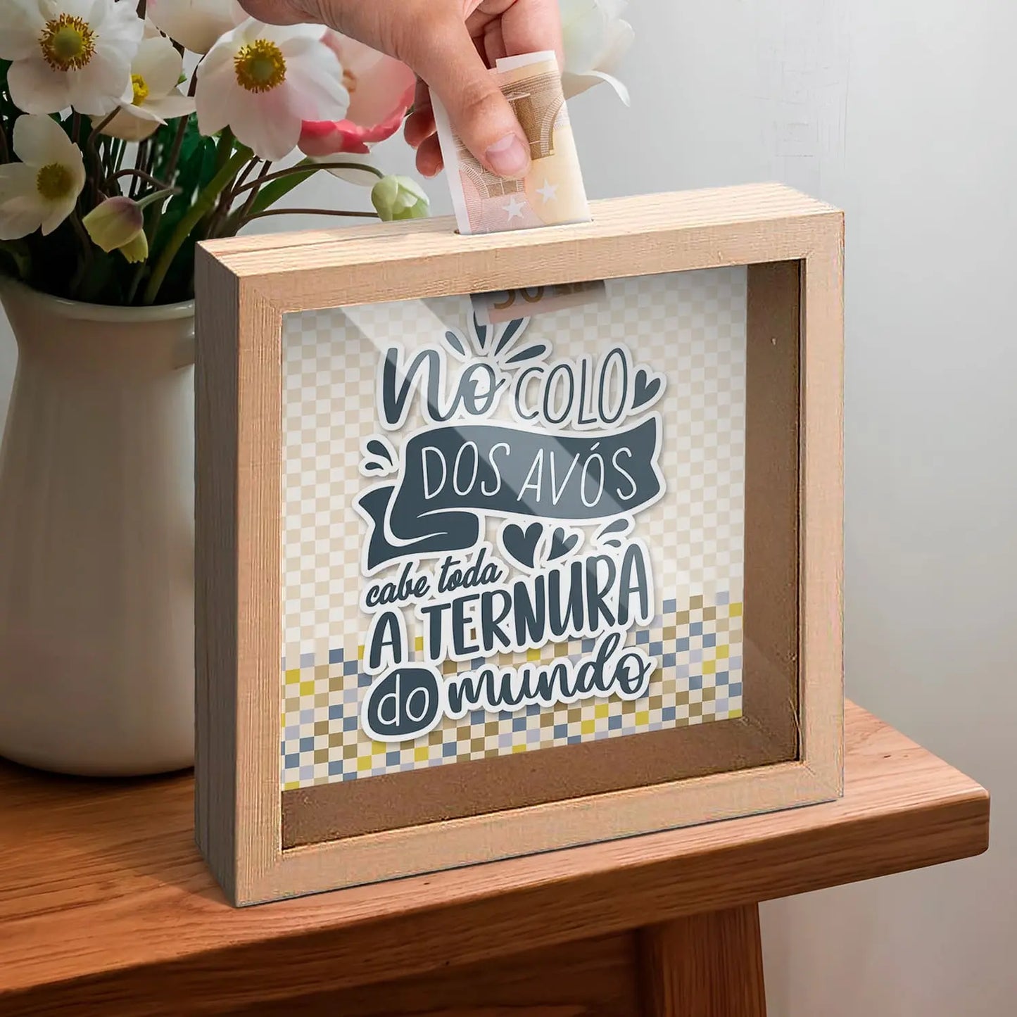 mealheiro personalizado para avós com mensagem especial