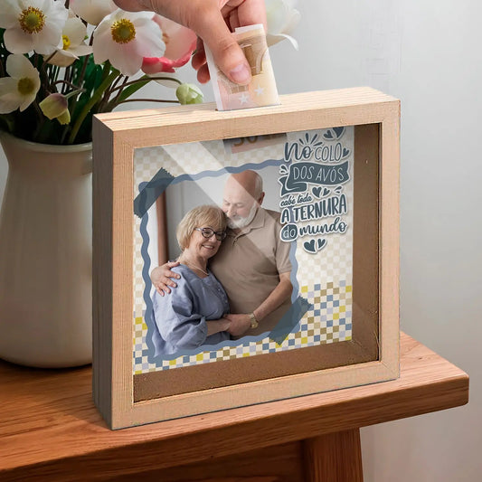 mealheiro personalizado para avós com fotografia