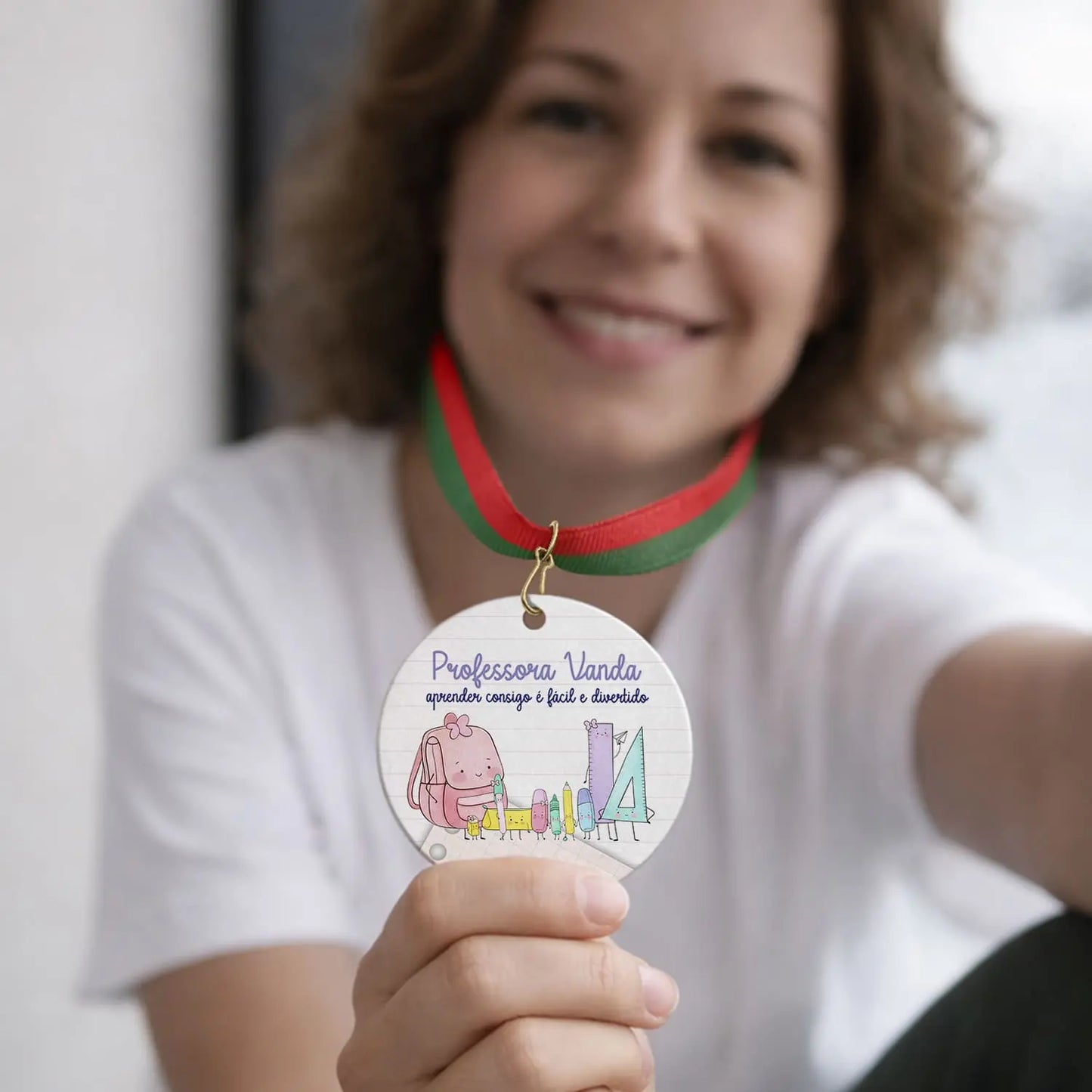 medalha professora personalizada com nome