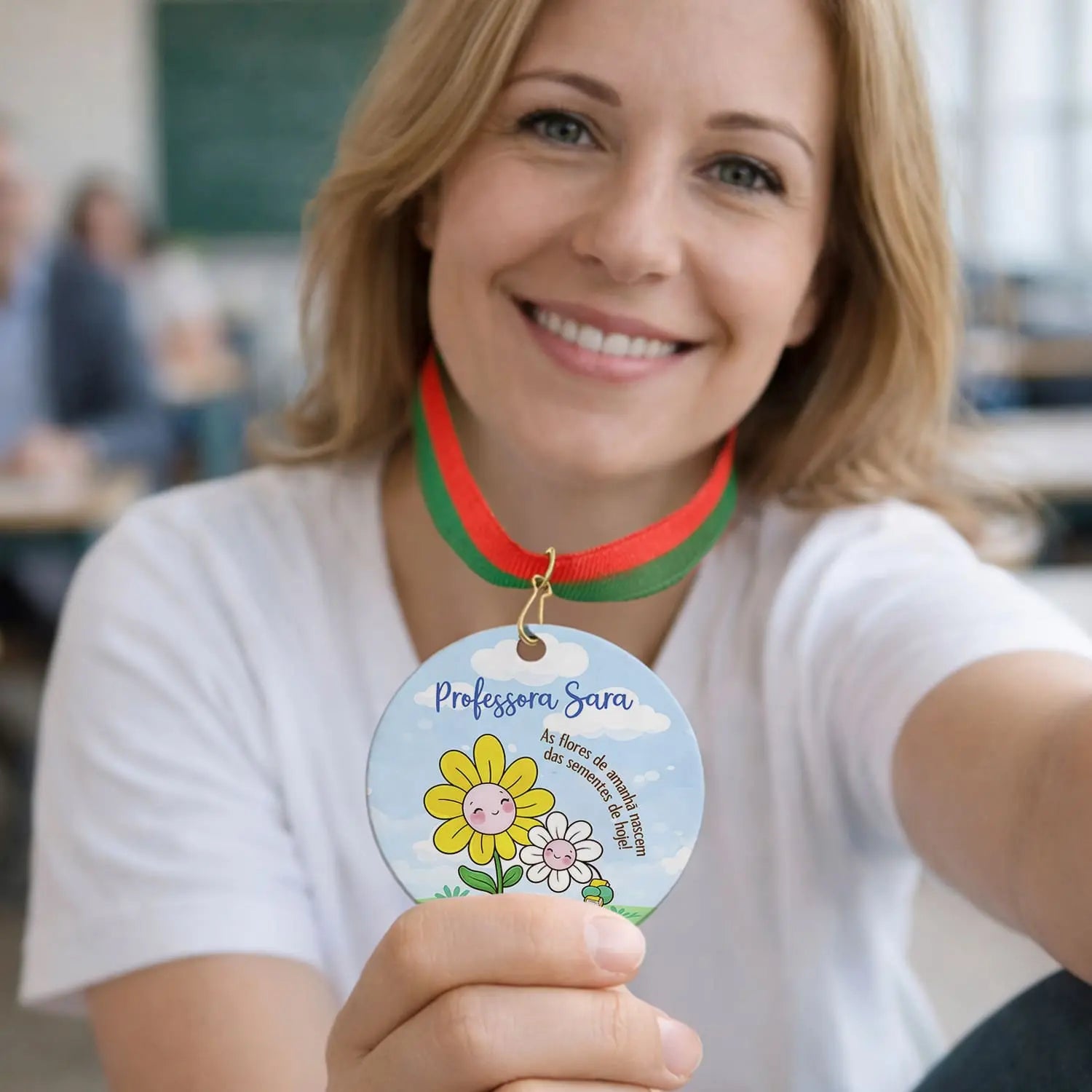medalha professora personalizada com nome