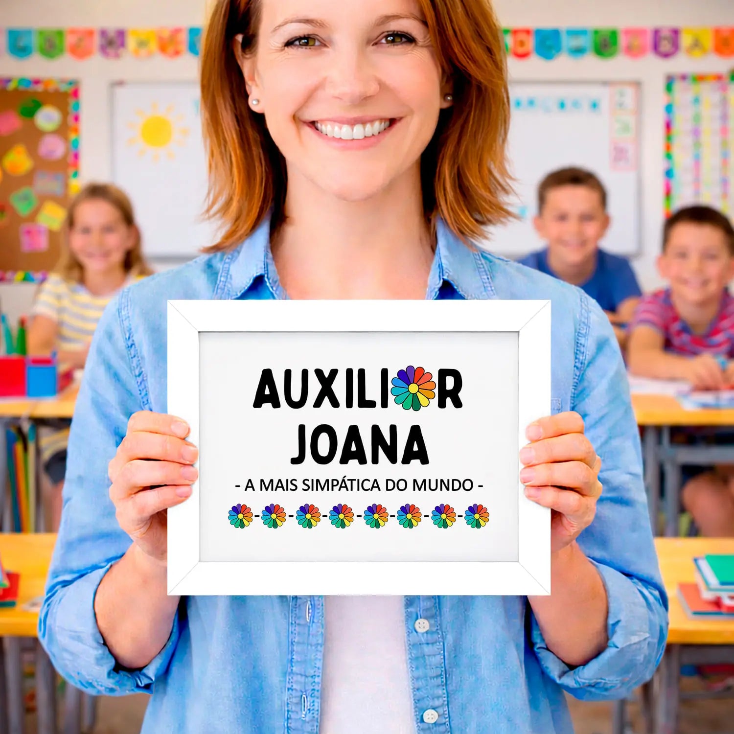 moldura auxiliar personalizada com nome e frase