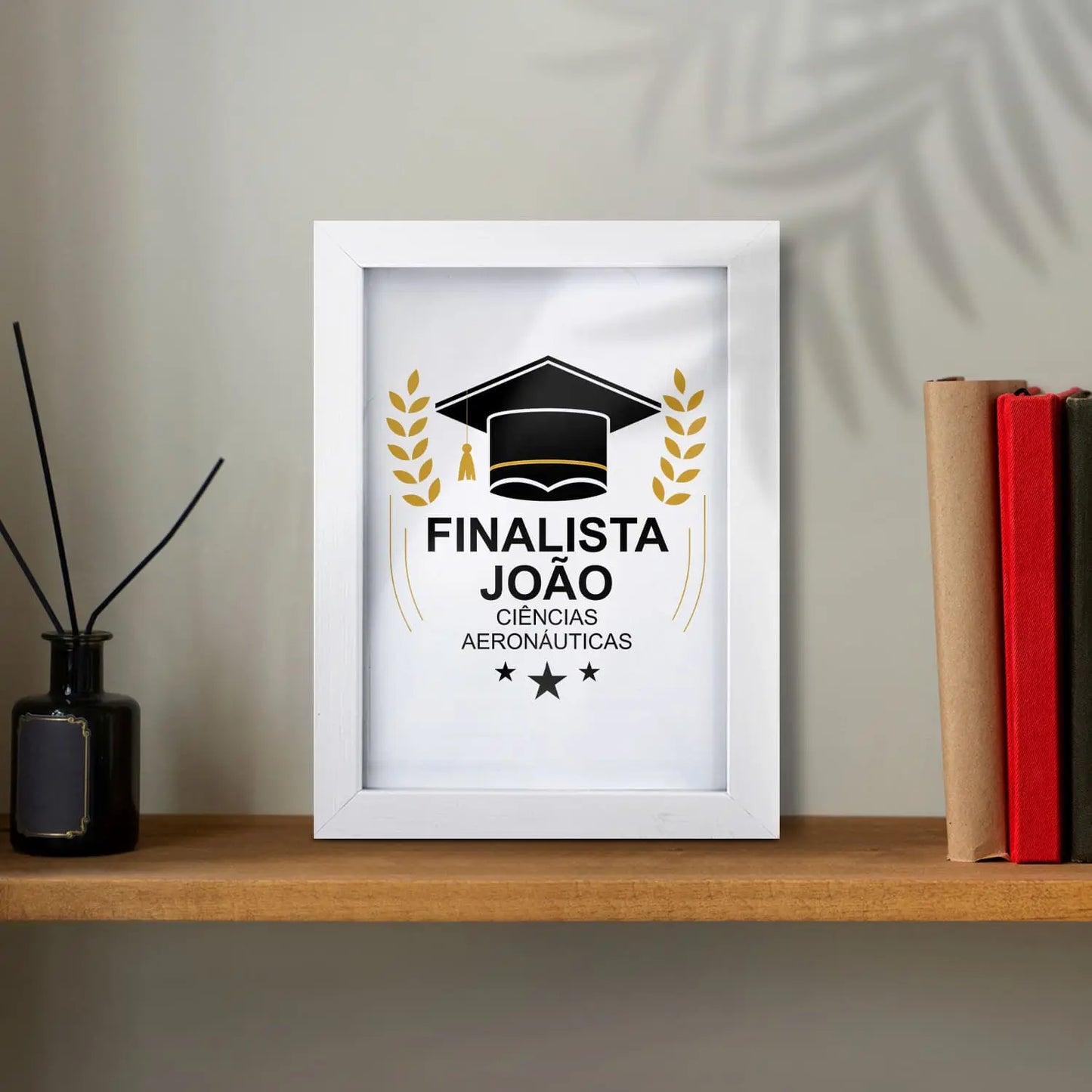 moldura personalizada para finalista com nome e curso ou ano escolar 