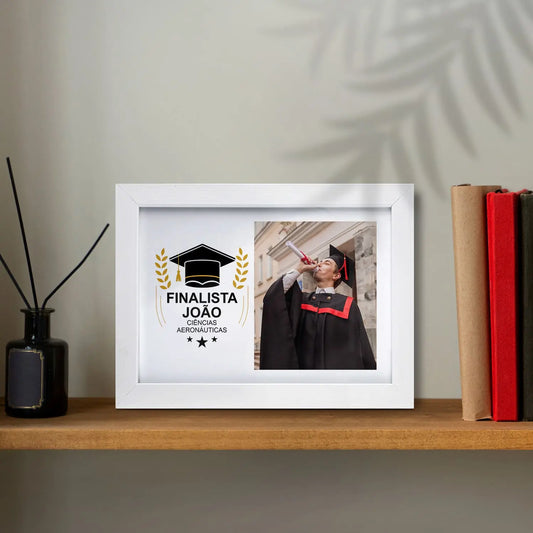 moldura personalizada para finalista com nome, curso ou ano escolar e fotografia