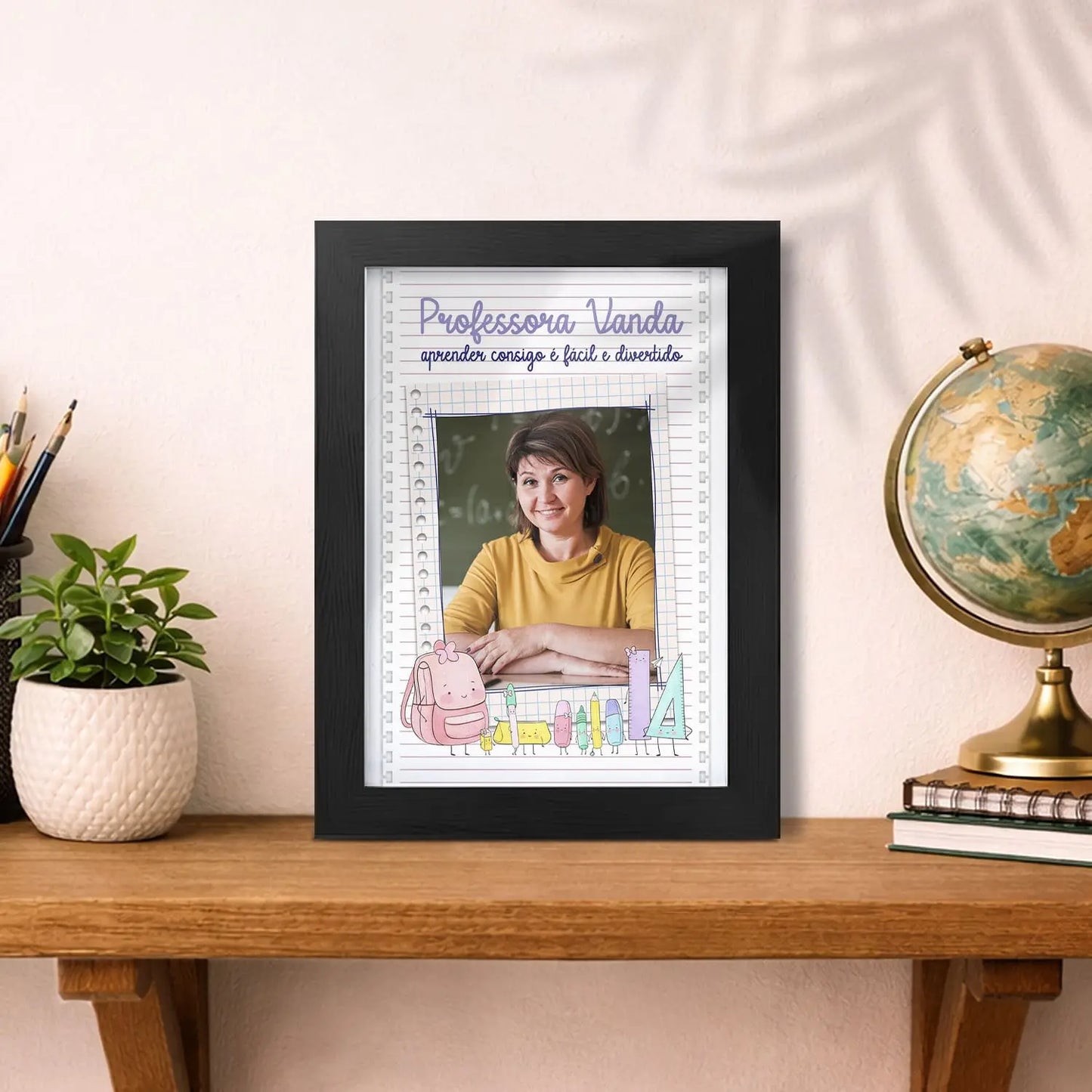 moldura professora personalizada com fotografia e nome