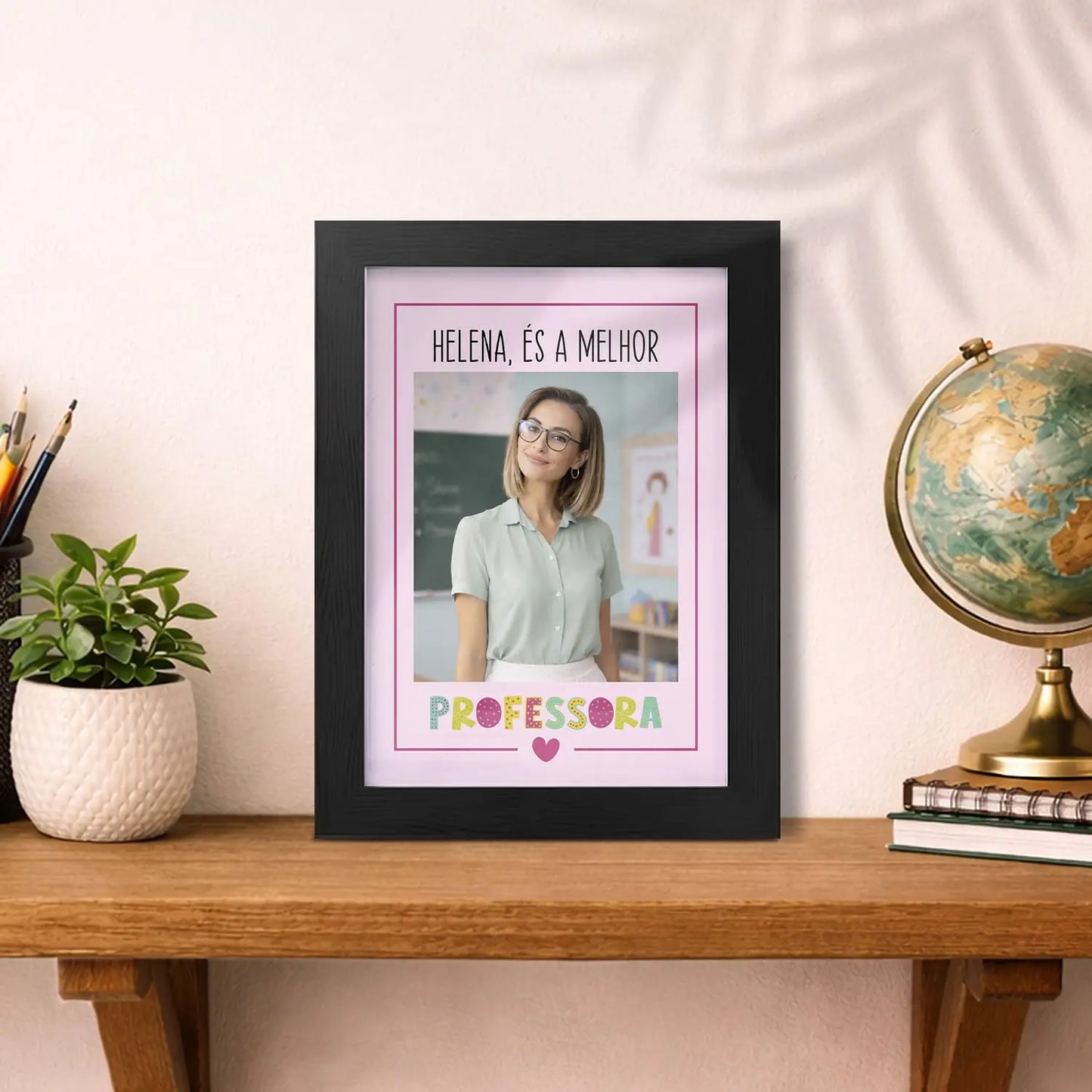 moldura professora personalizada com nome e fotografia