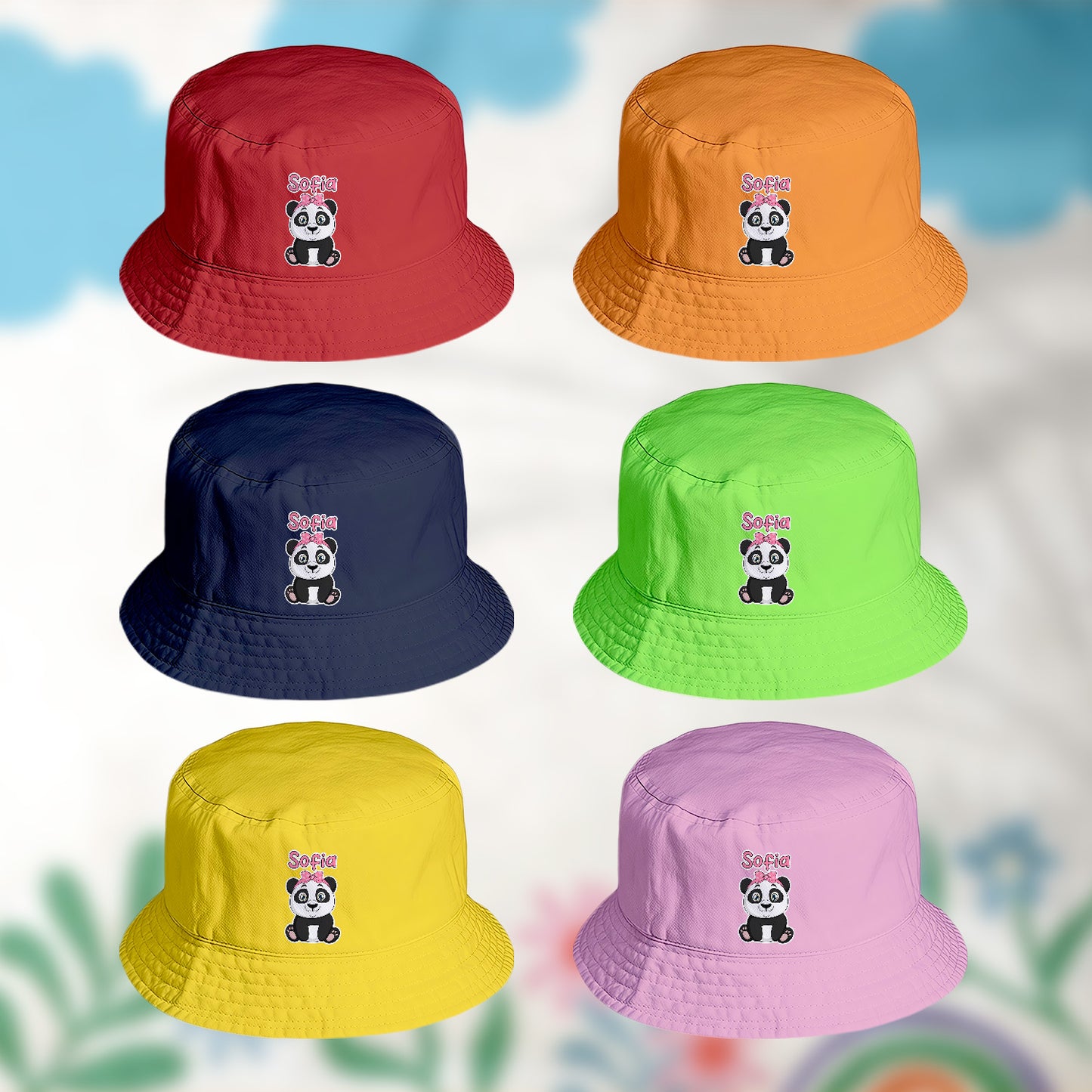panamá personalizado com nome tema panda