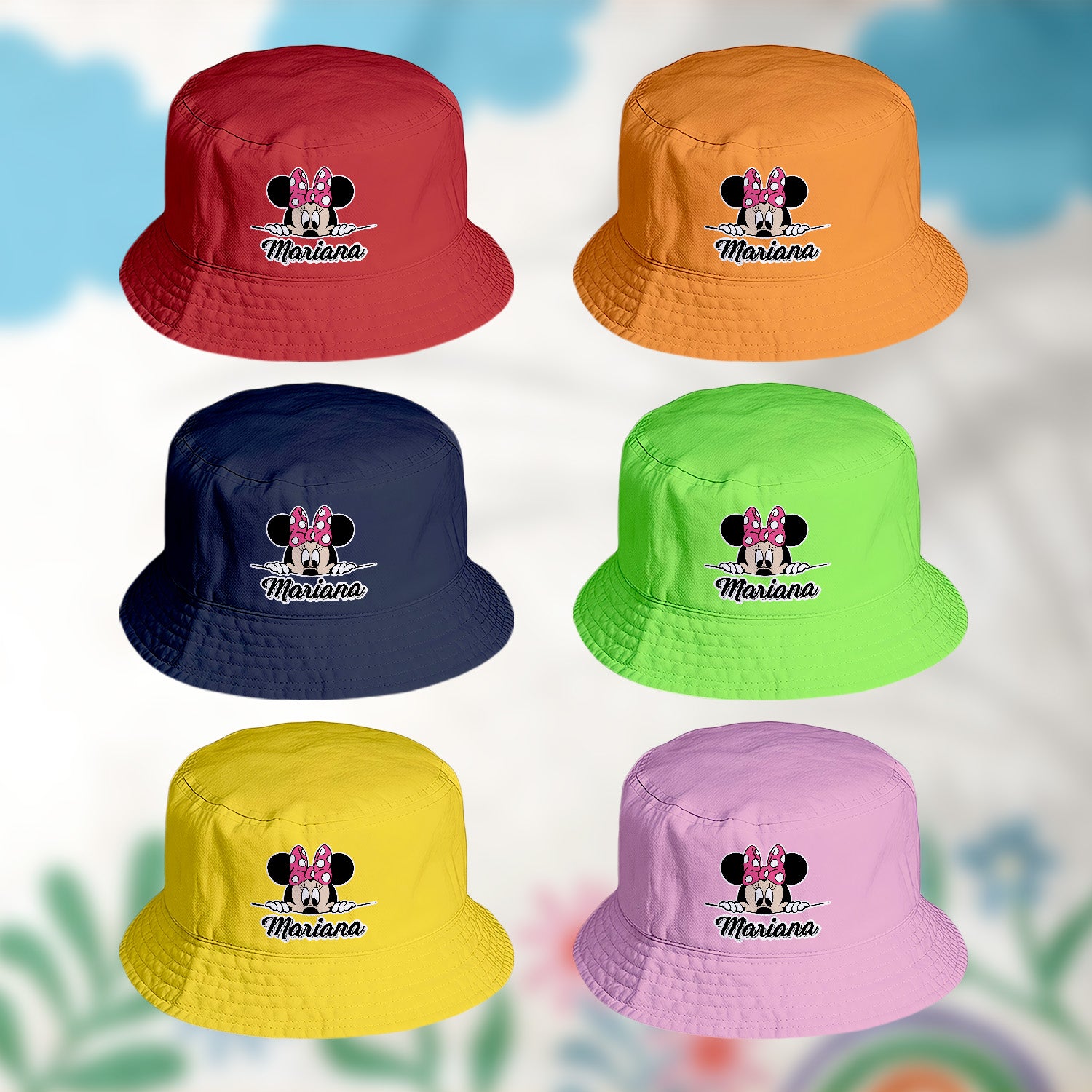 panamá personalizado com nome tema minnie