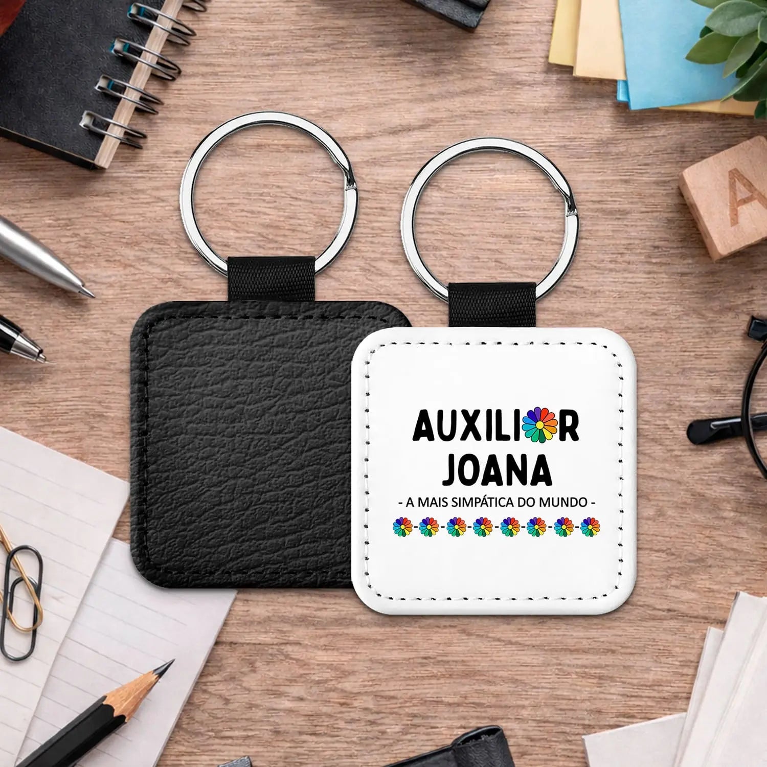 porta-chaves auxiliar personalizado com nome e frase