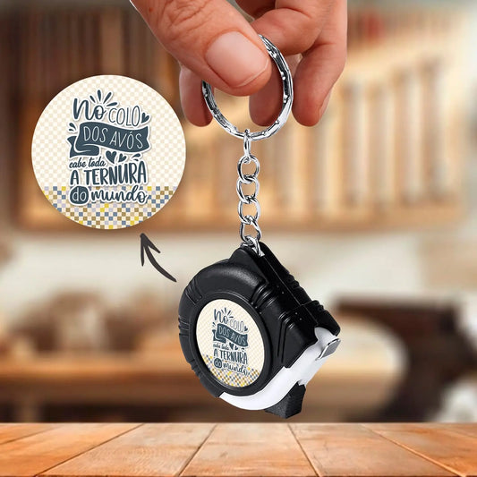 porta-chaves fita métrica personalizado para avós com mensagem especial