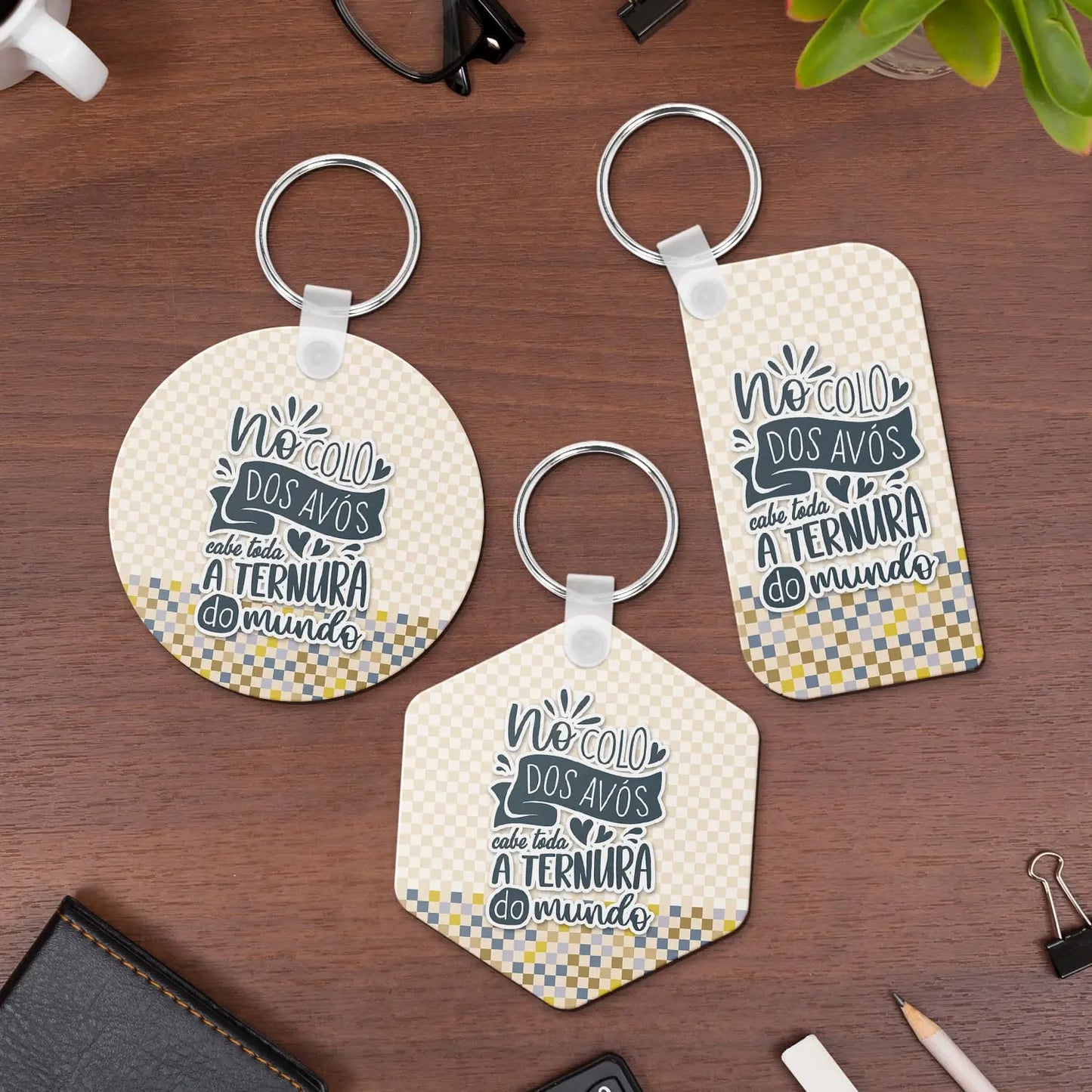 porta-chaves personalizado para avós com mensagem especial