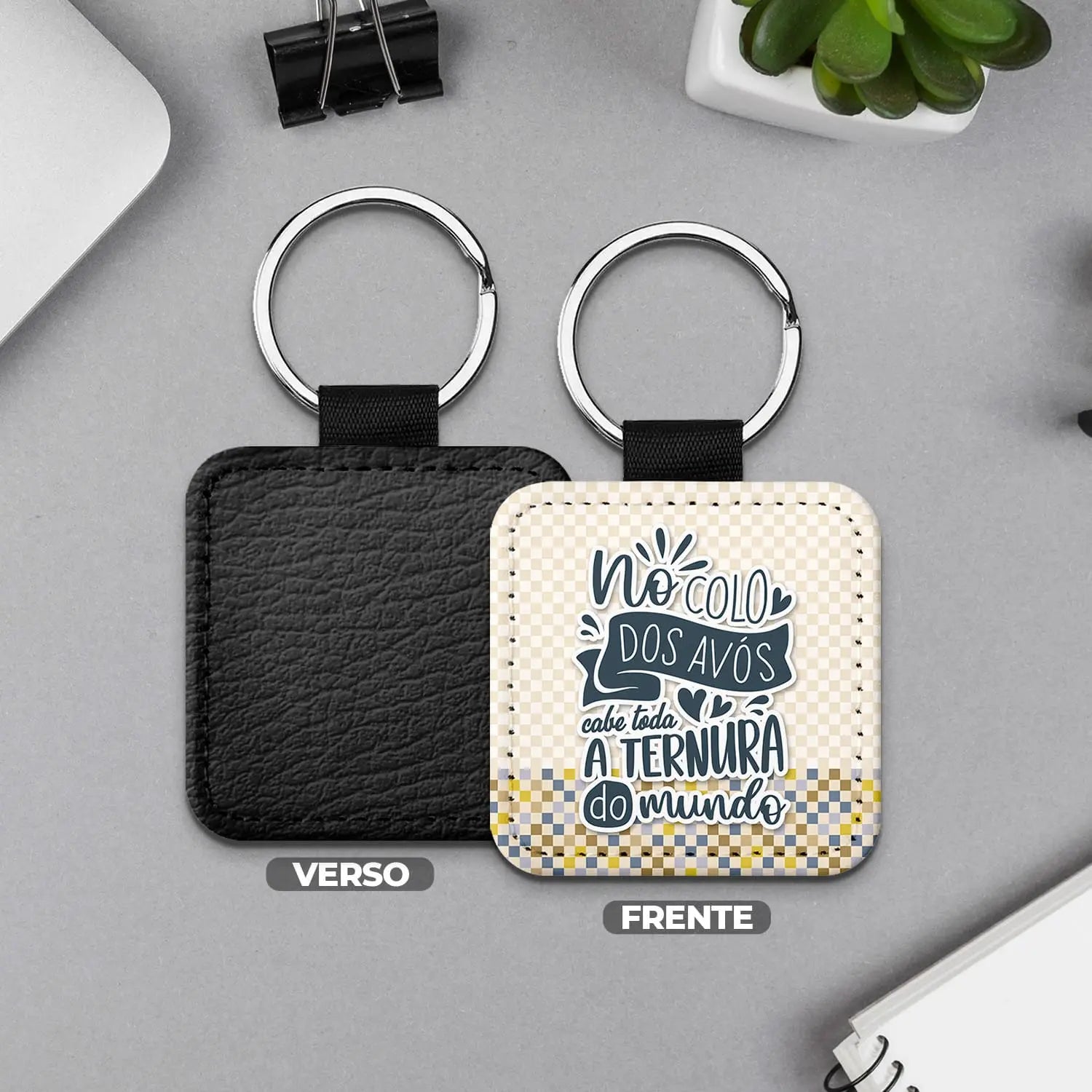 porta-chaves personalizado para avós com mensagem especial