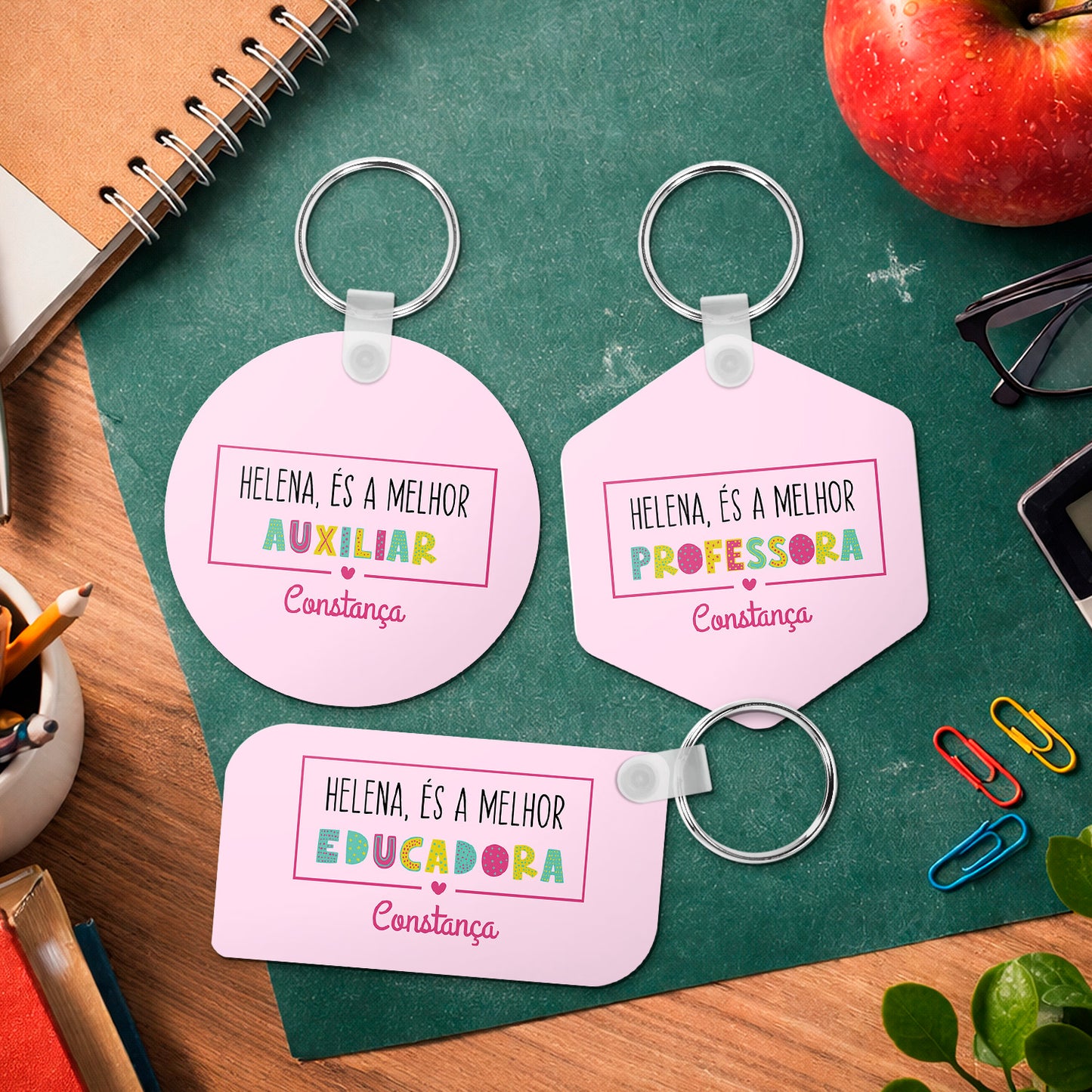 porta-chaves mdf professora, educadora e auxiliar personalizado com nome 