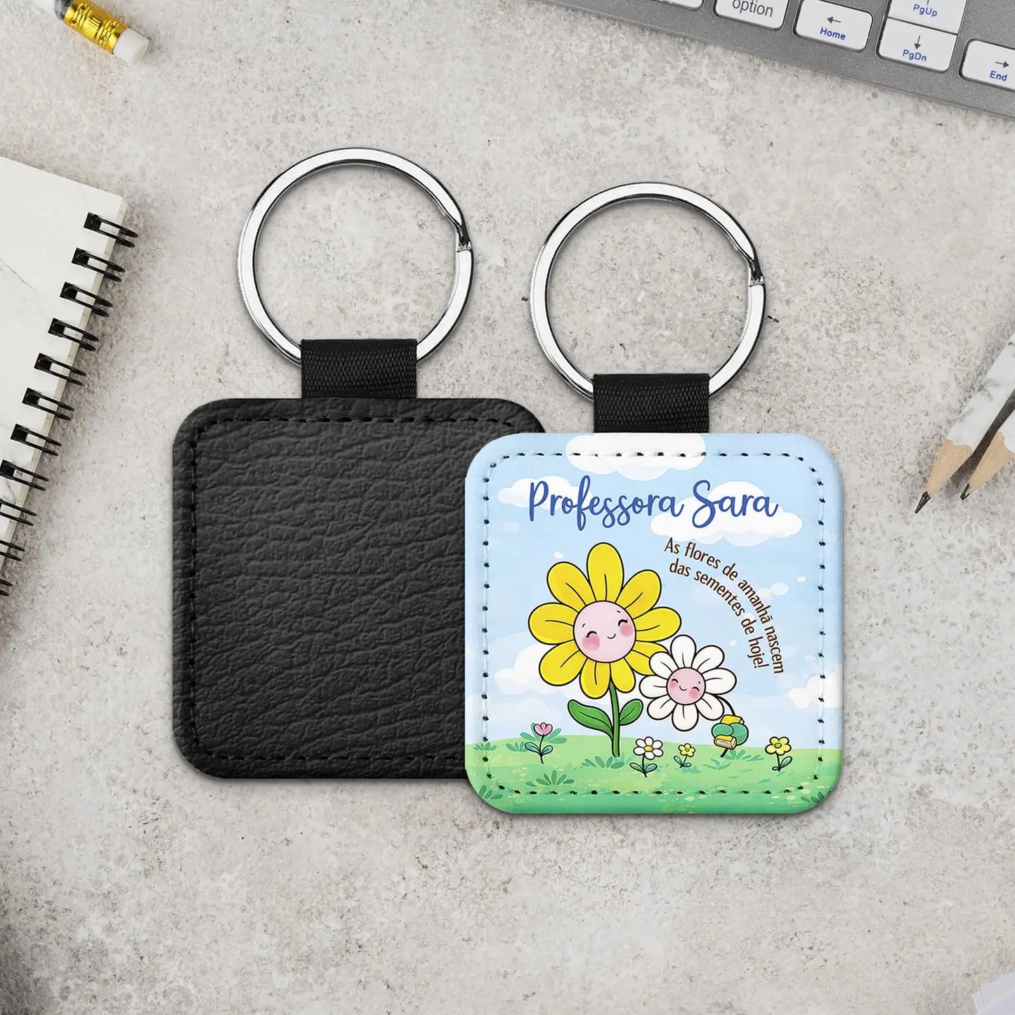 porta-chaves professora personalizado com nome