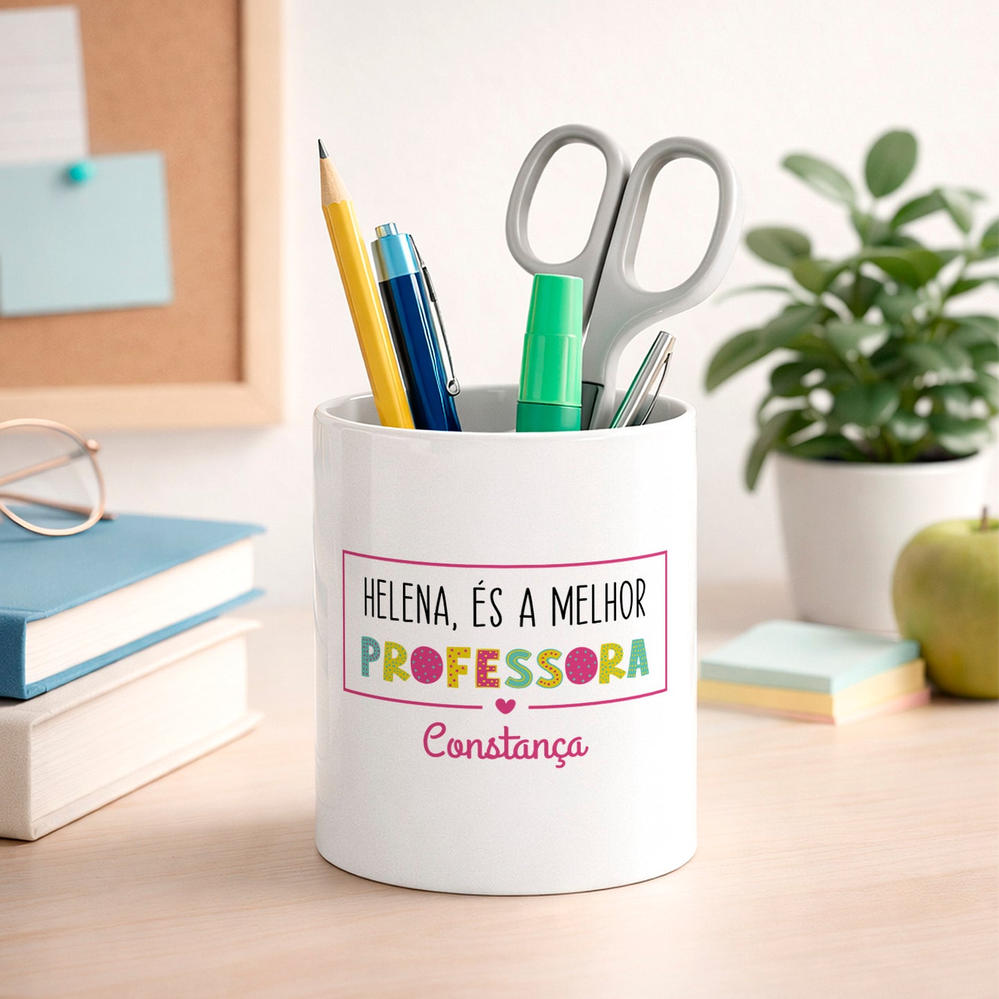 porta lápis professora personalizado com nome