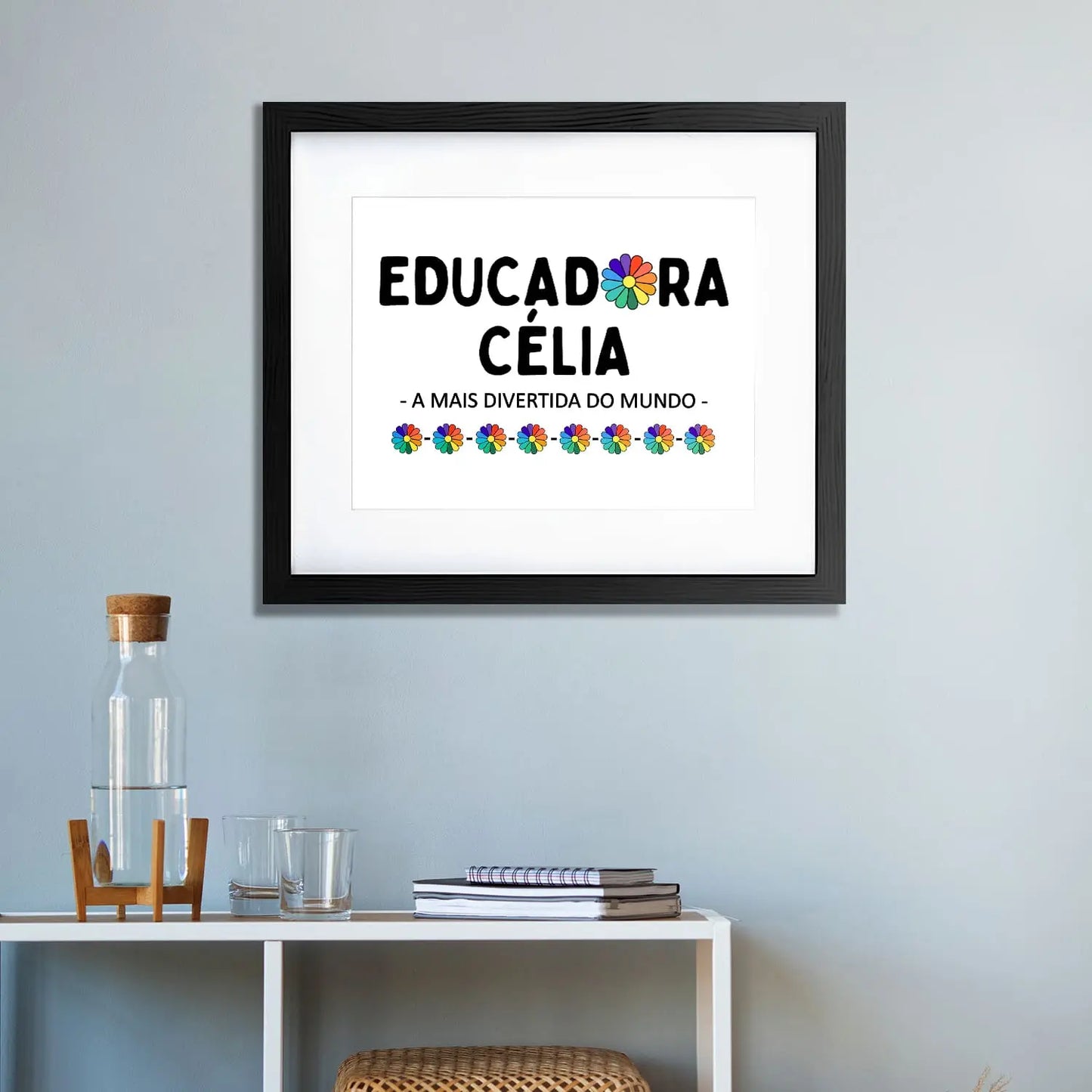 quadro educadora personalizado com nome e frase
