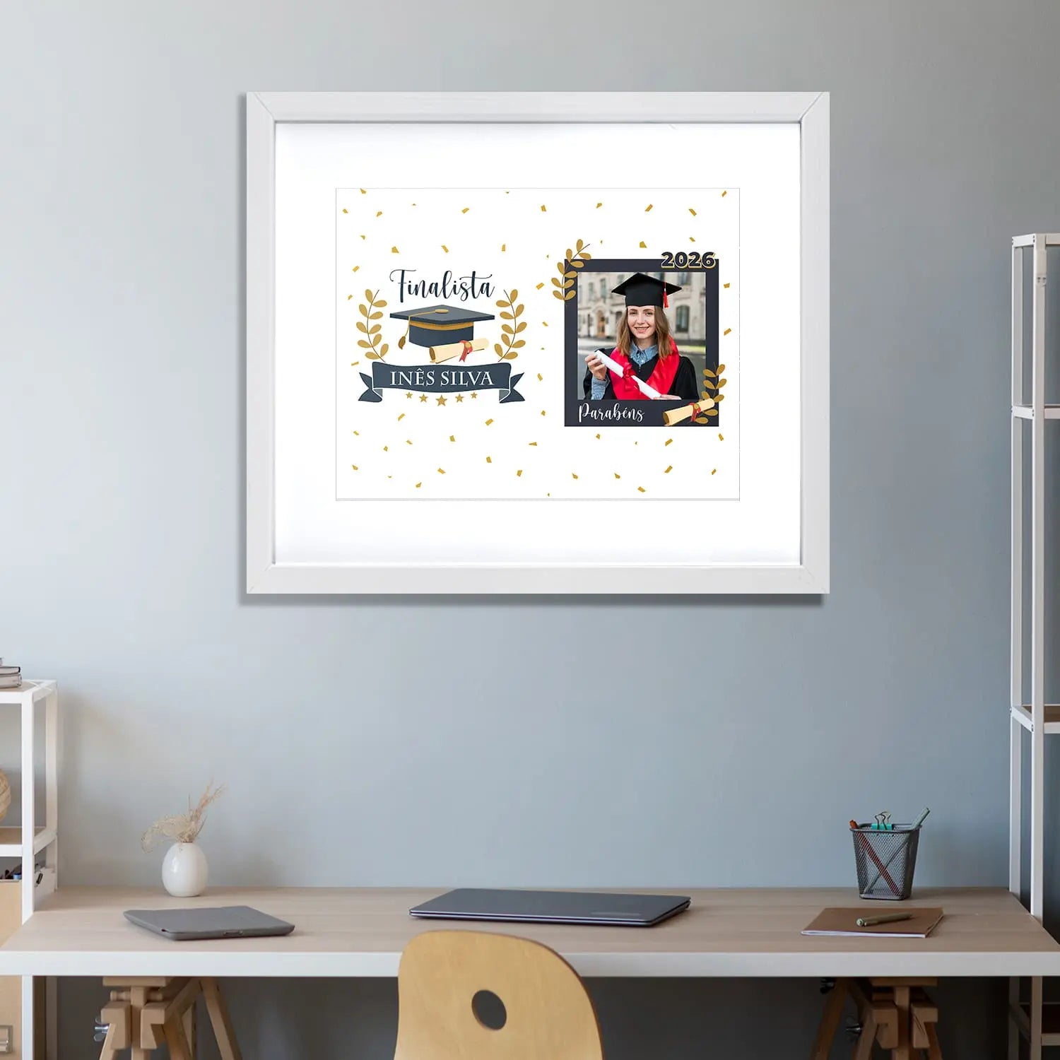 quadro finalista personalizado com fotografia e nome