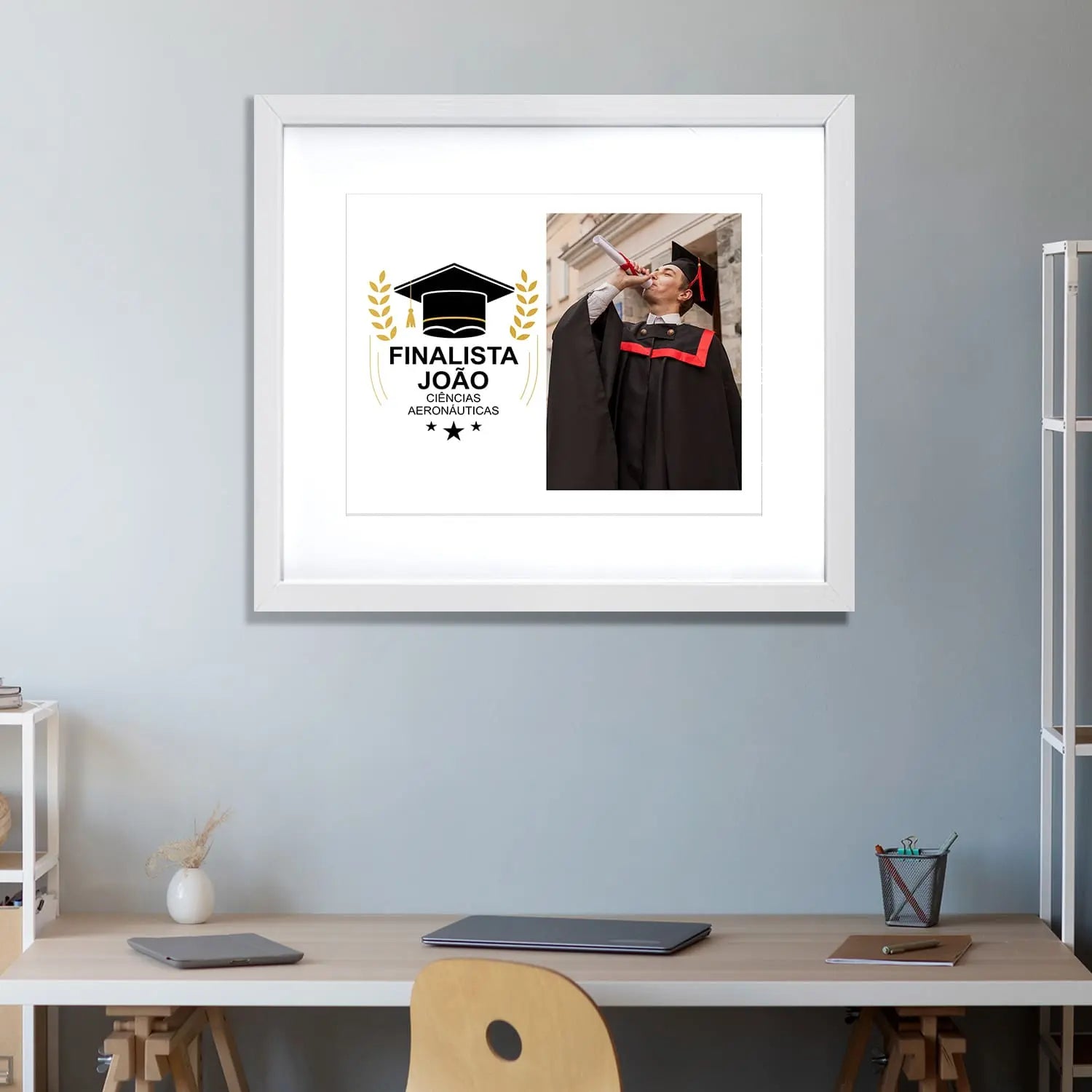 quadro personalizado para finalista com nome, curso ou ano escolar e fotografia