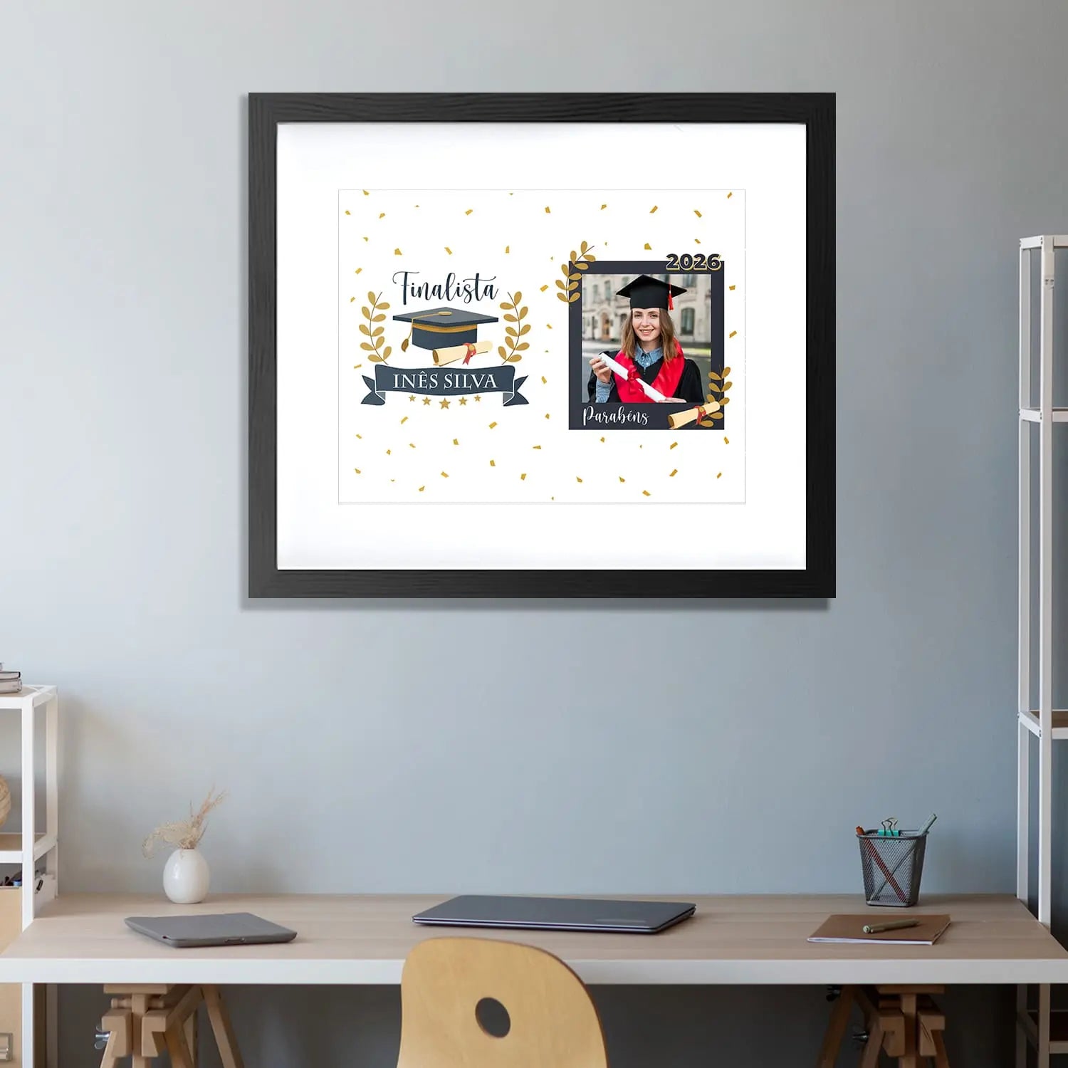 quadro finalista personalizado com fotografia e nome
