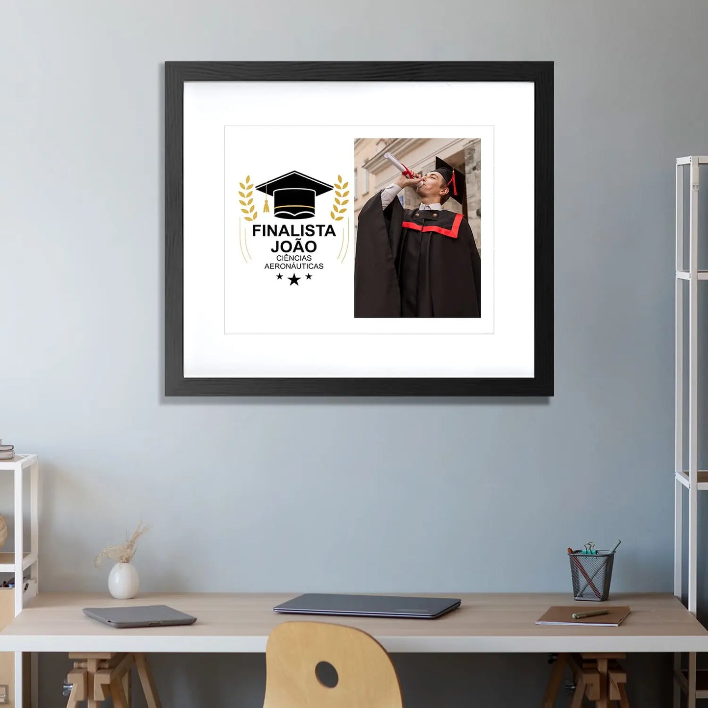 quadro personalizado para finalista com nome, curso ou ano escolar e fotografia
