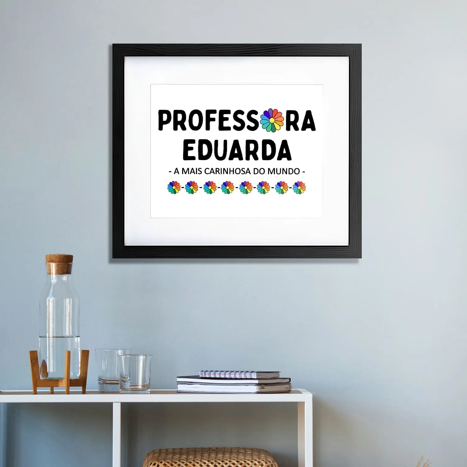 quadro professora personalizado com nome e frase