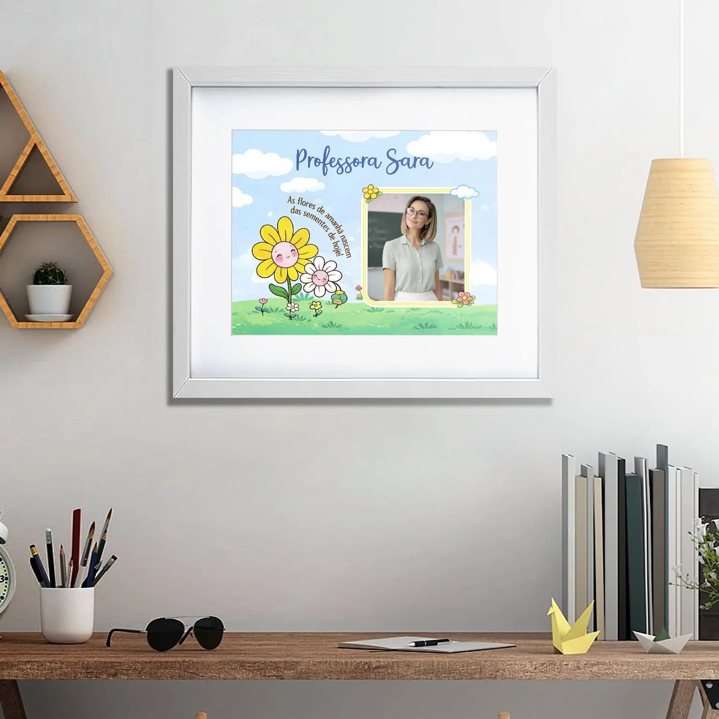 quadro professora personalizado com fotografia e nome