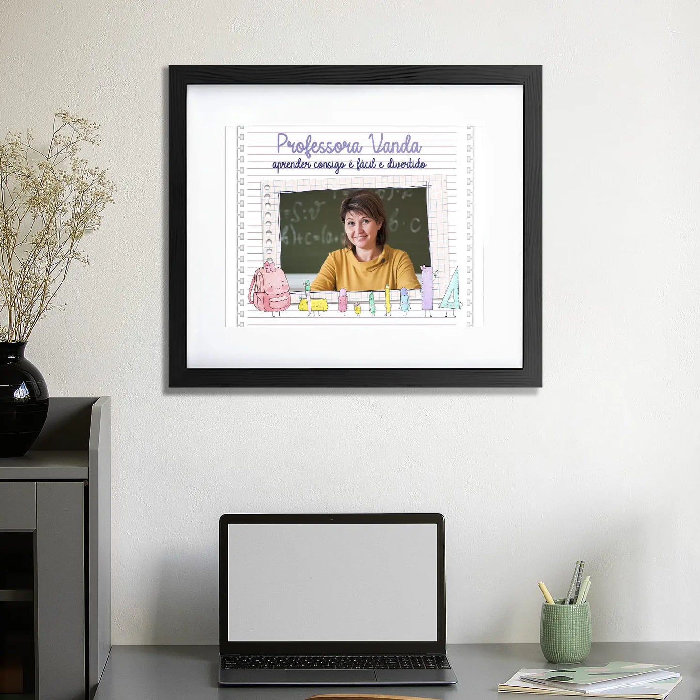 quadro professora personalizado com fotografia e nome