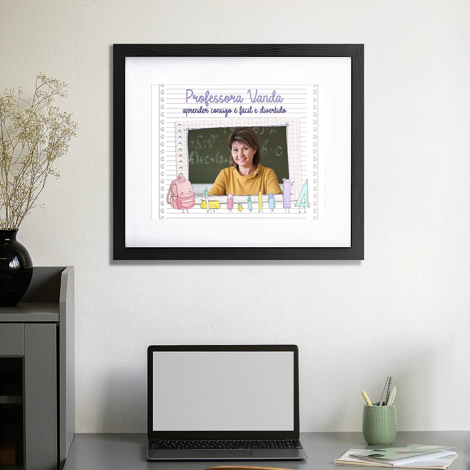 quadro professora personalizado com fotografia e nome
