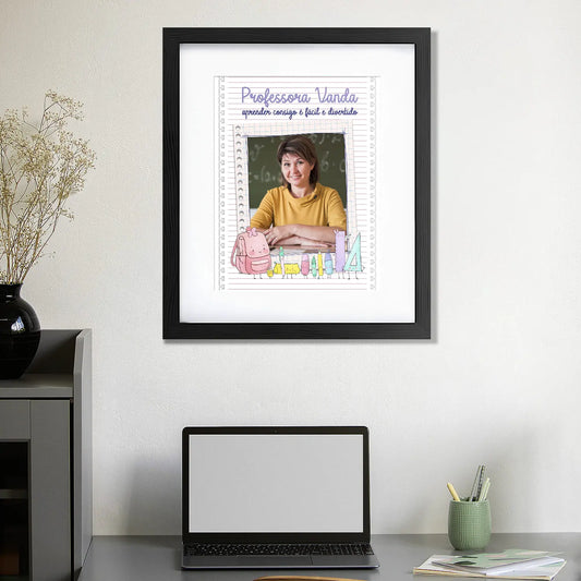 quadro professora personalizado com fotografia e nome