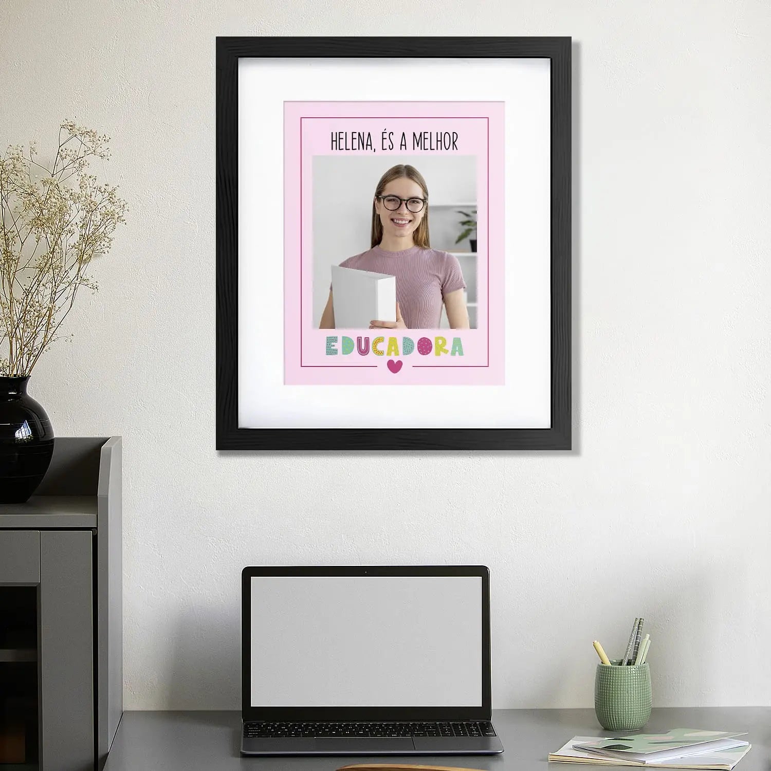 quadro educadora personalizado com nome e fotografia
