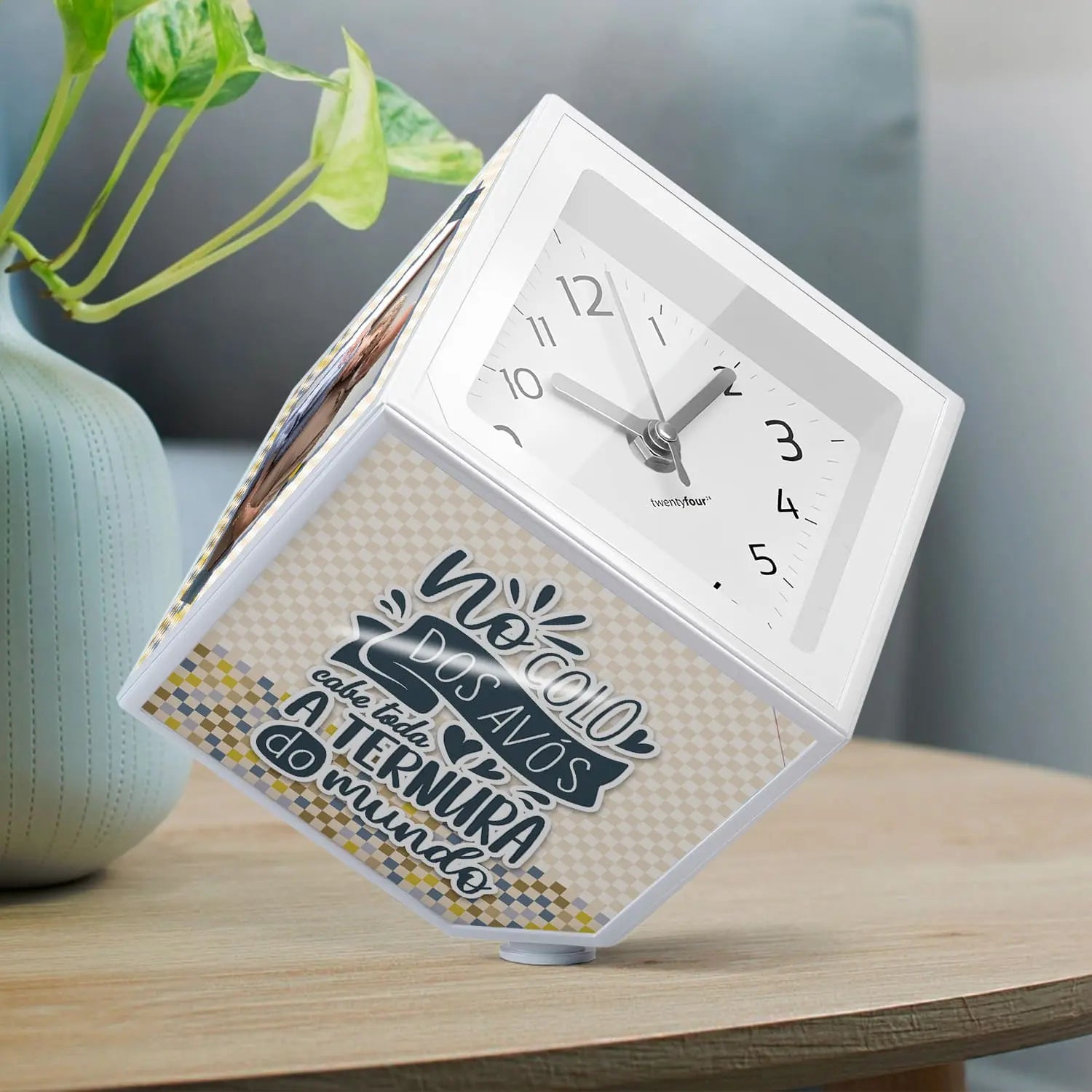 relógio giratório personalizado para avós com fotografia