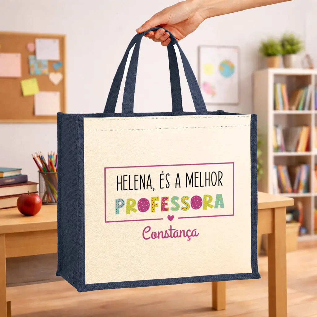 saco professora personalizado com nome 