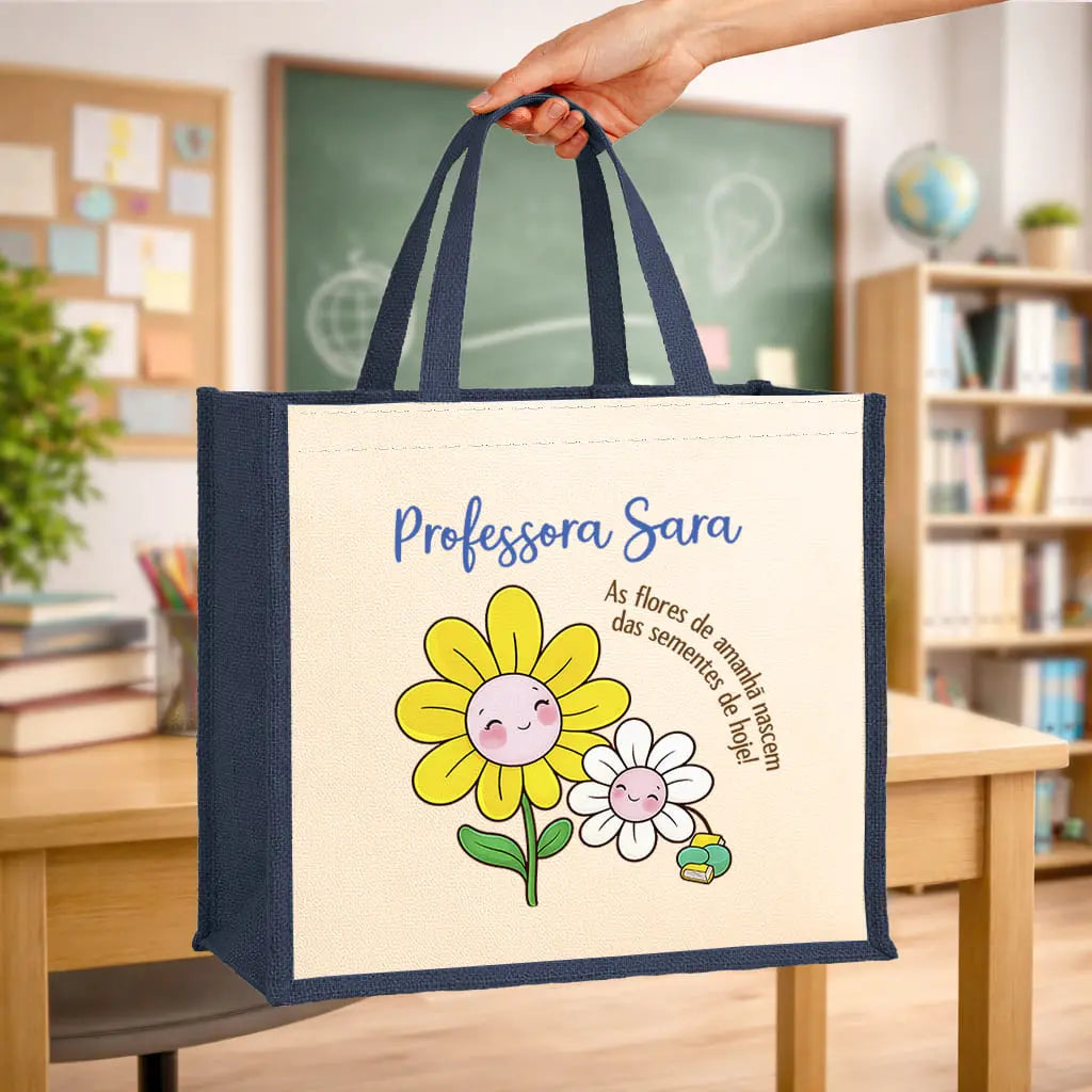 saco professora personalizado com nome