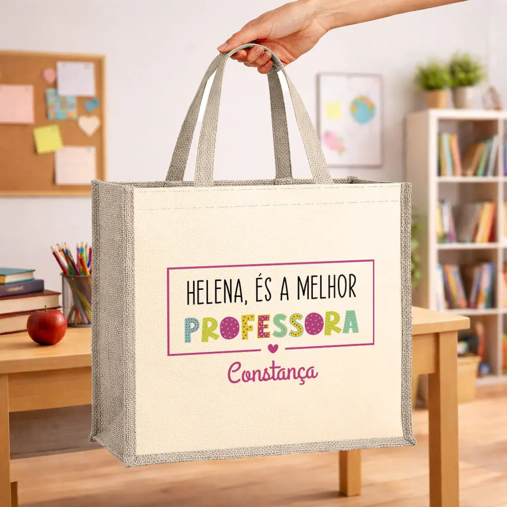 saco professora personalizado com nome 