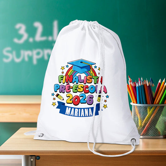 sacola finalista personalizada com nome e ano
