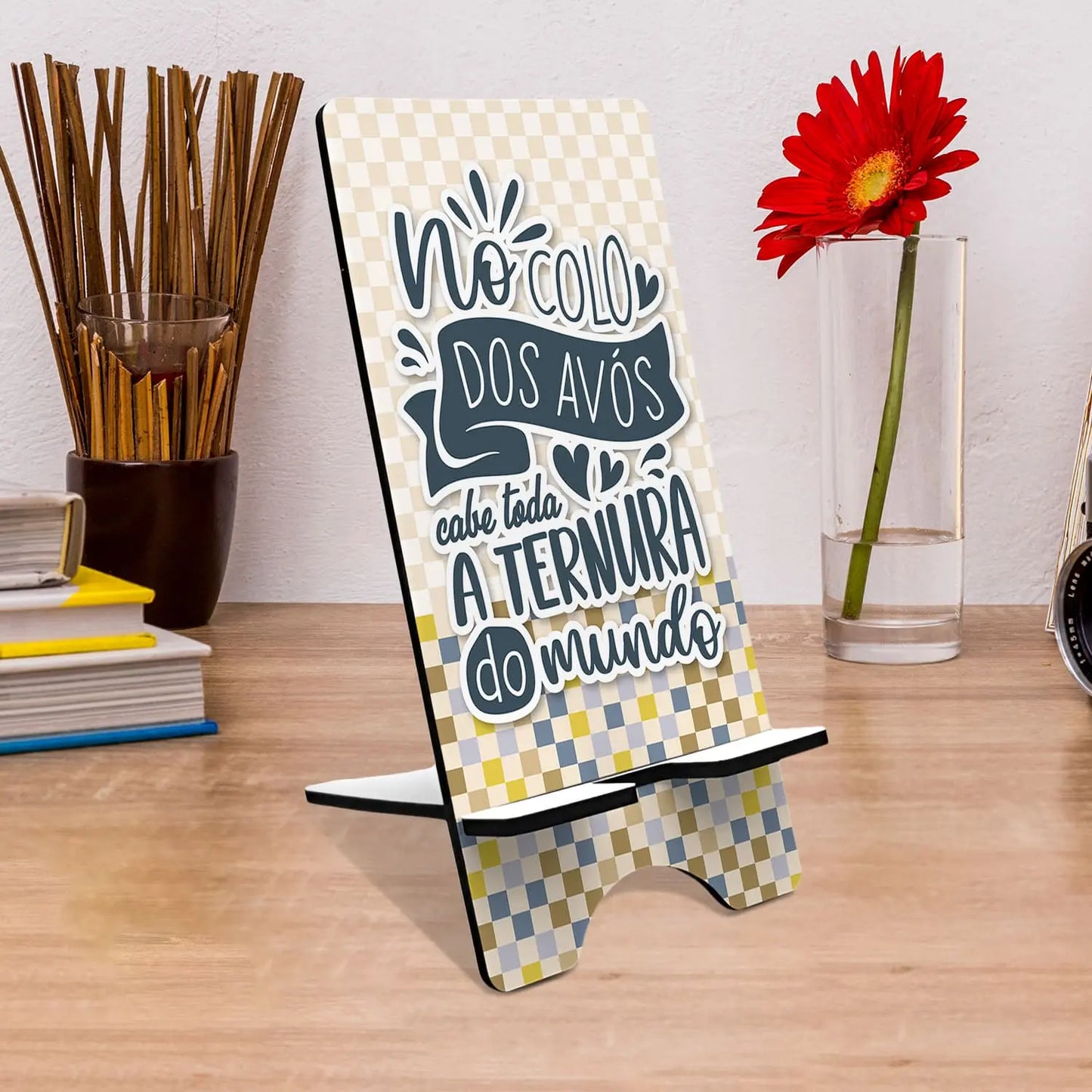 suporte de telemóvel personalizado para avós com mensagem especial
