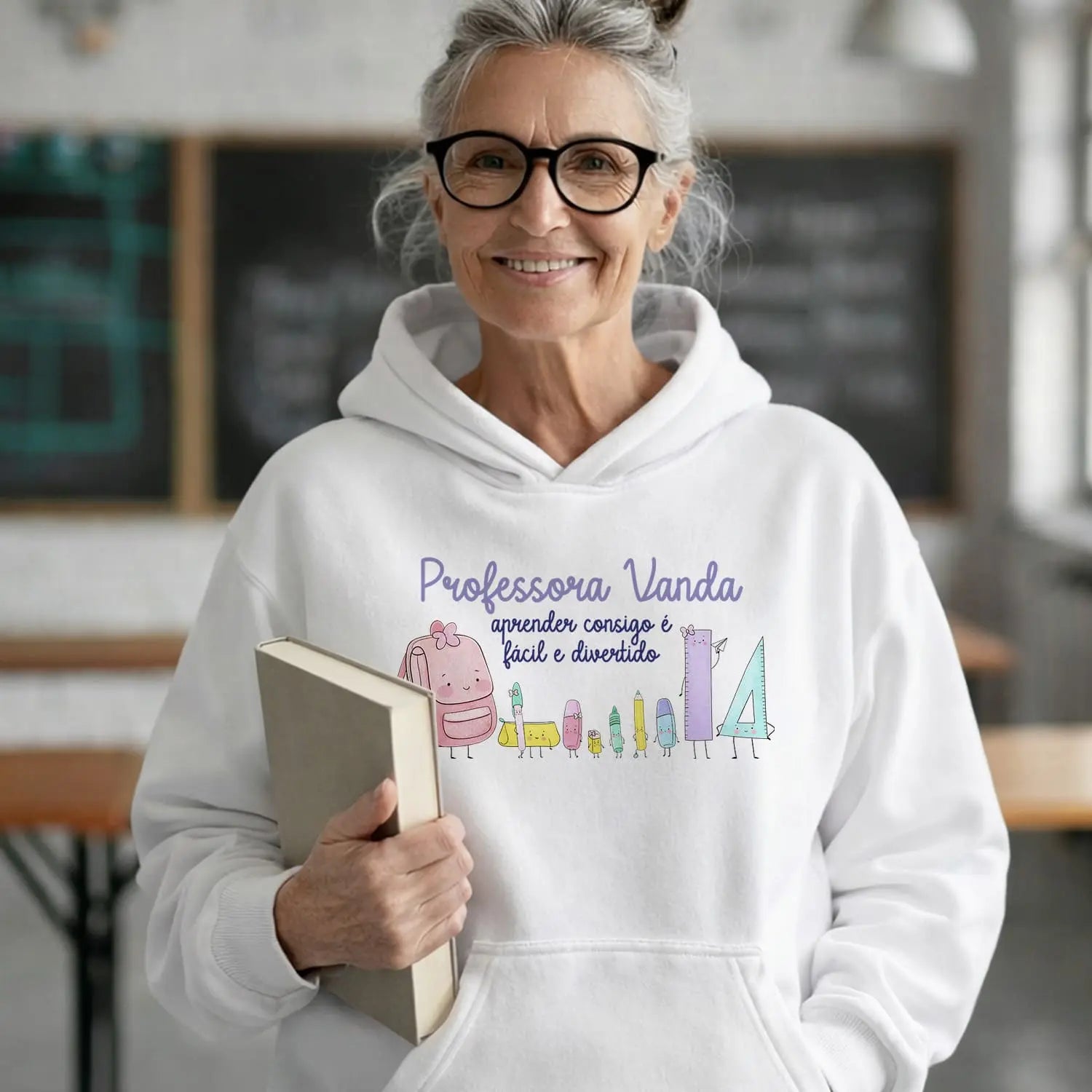 sweatshirt professora personalizada com nome