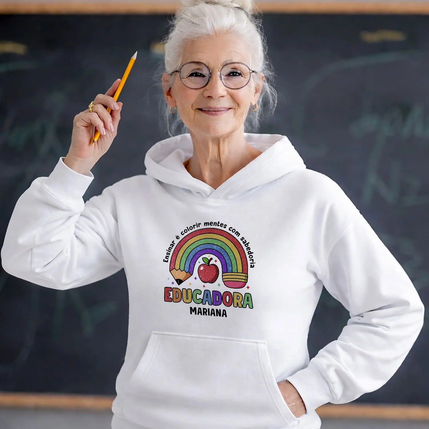 sweatshirt educadora personalizada com nome e frase