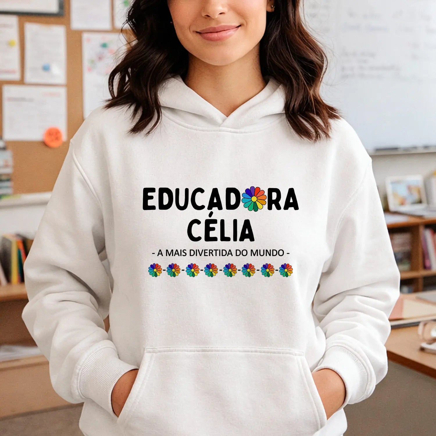 sweatshirt educadora personalizada com nome e frase