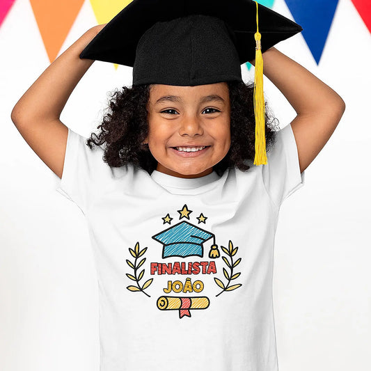 t-shirt finalista personalizada com nome