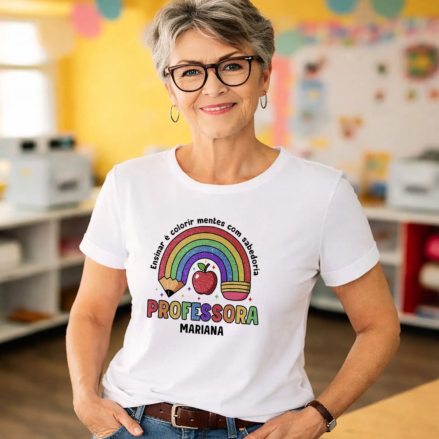 t shirt professora personalizada com nome e frase