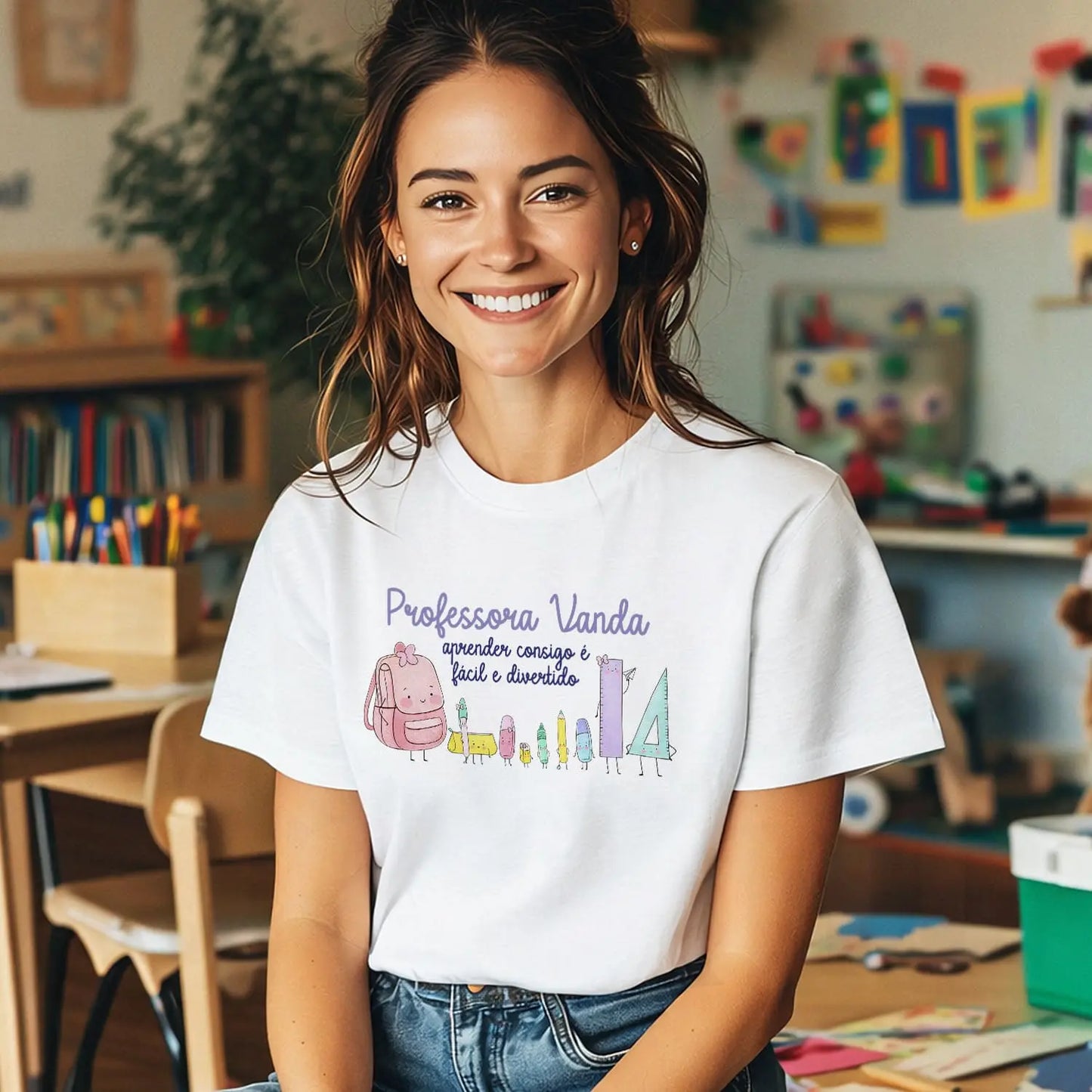 t shirt professora personalizada com nome