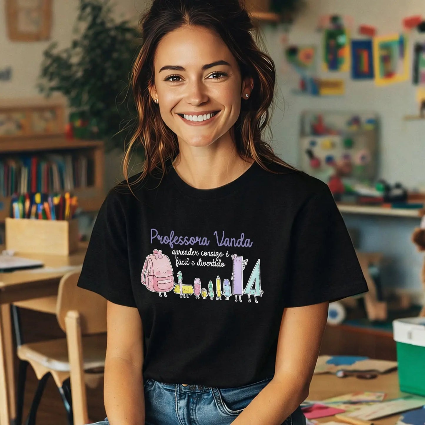 t shirt professora personalizada com nome